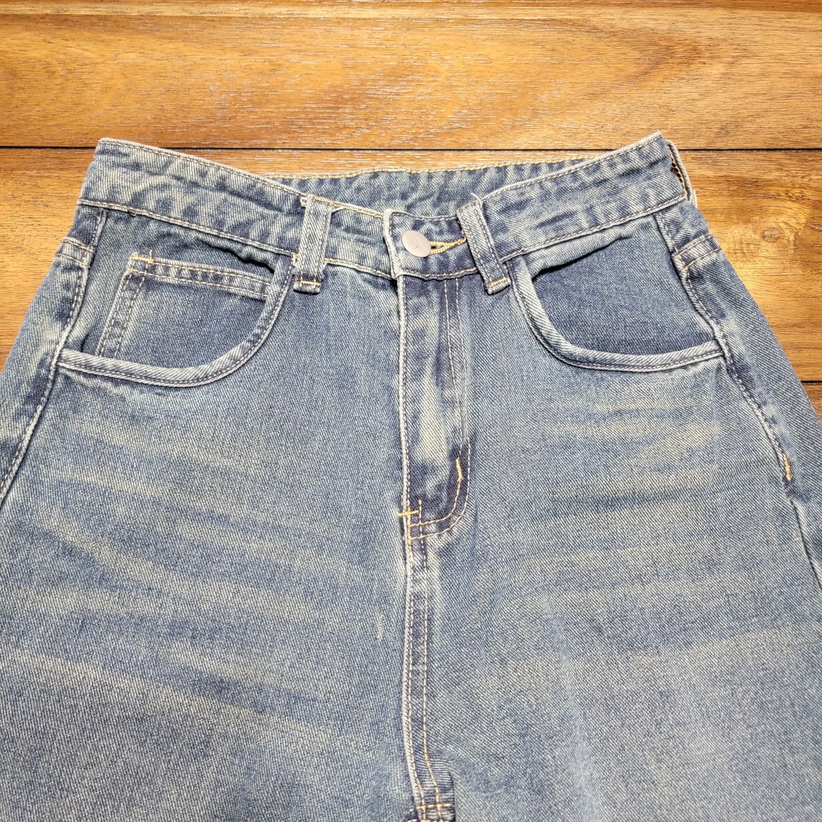 Other Dazy Wide Leg Dark Blue Denim Jeans - Size Small Size 24" / US 00 / IT 34 - 2 Thumbnail
