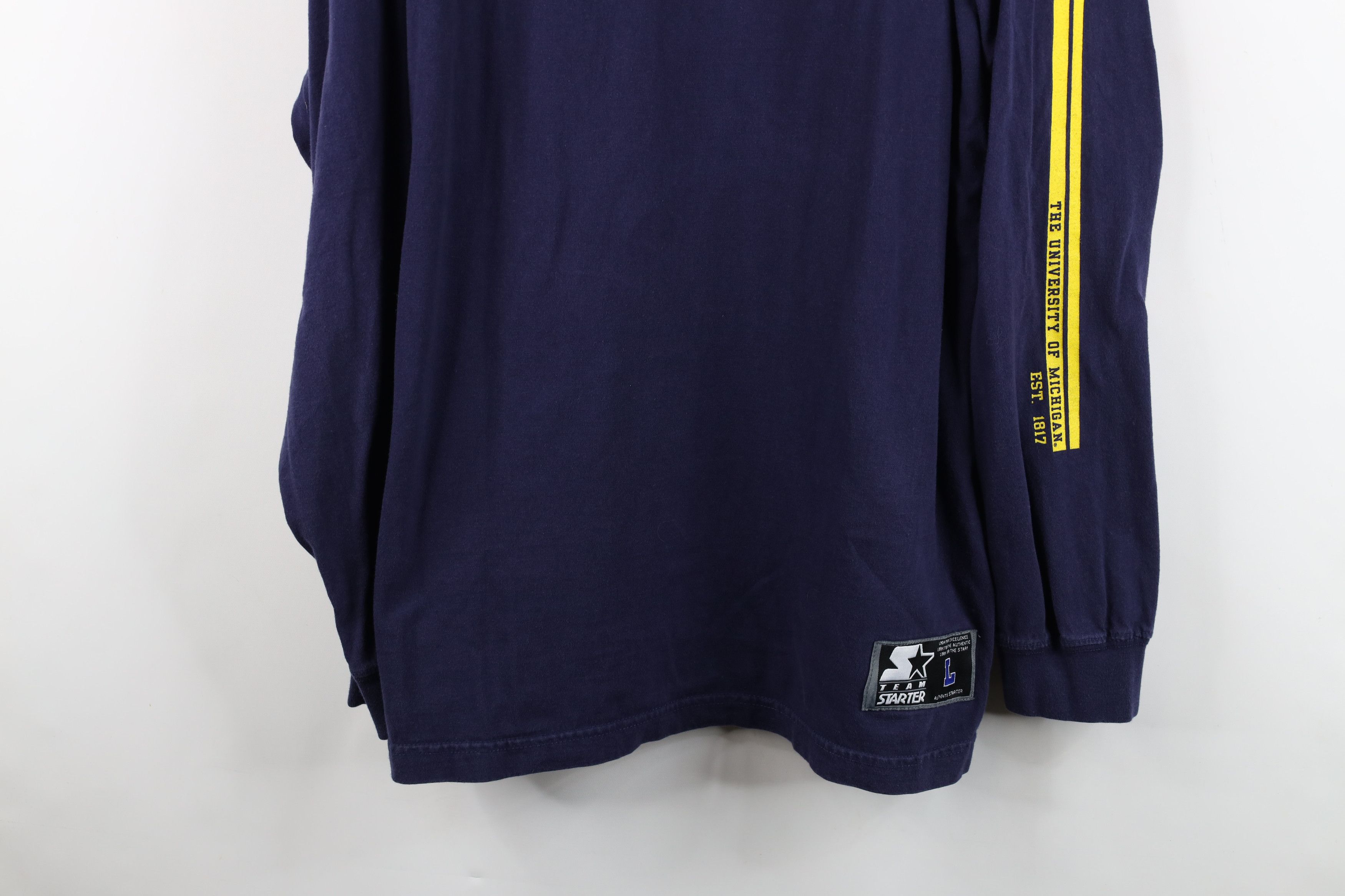Starter Vintage 90s Starter University Michigan Long Sleeve T-Shirt Size US L / EU 52-54 / 3 - 3 Thumbnail