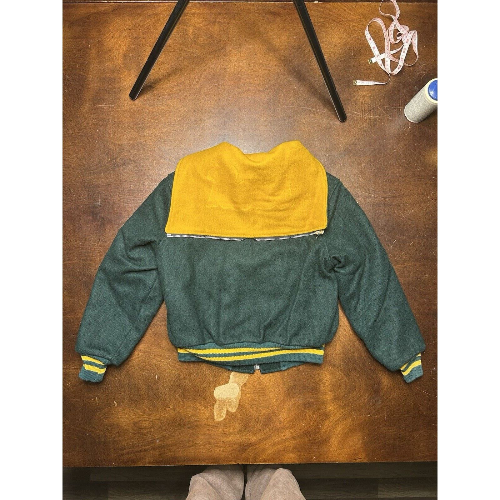 Vintage 1960s Butwin Talon Zipper Hooded Letterman Varsity Jacket Size US XS / EU 42 / 0 - 15 Thumbnail