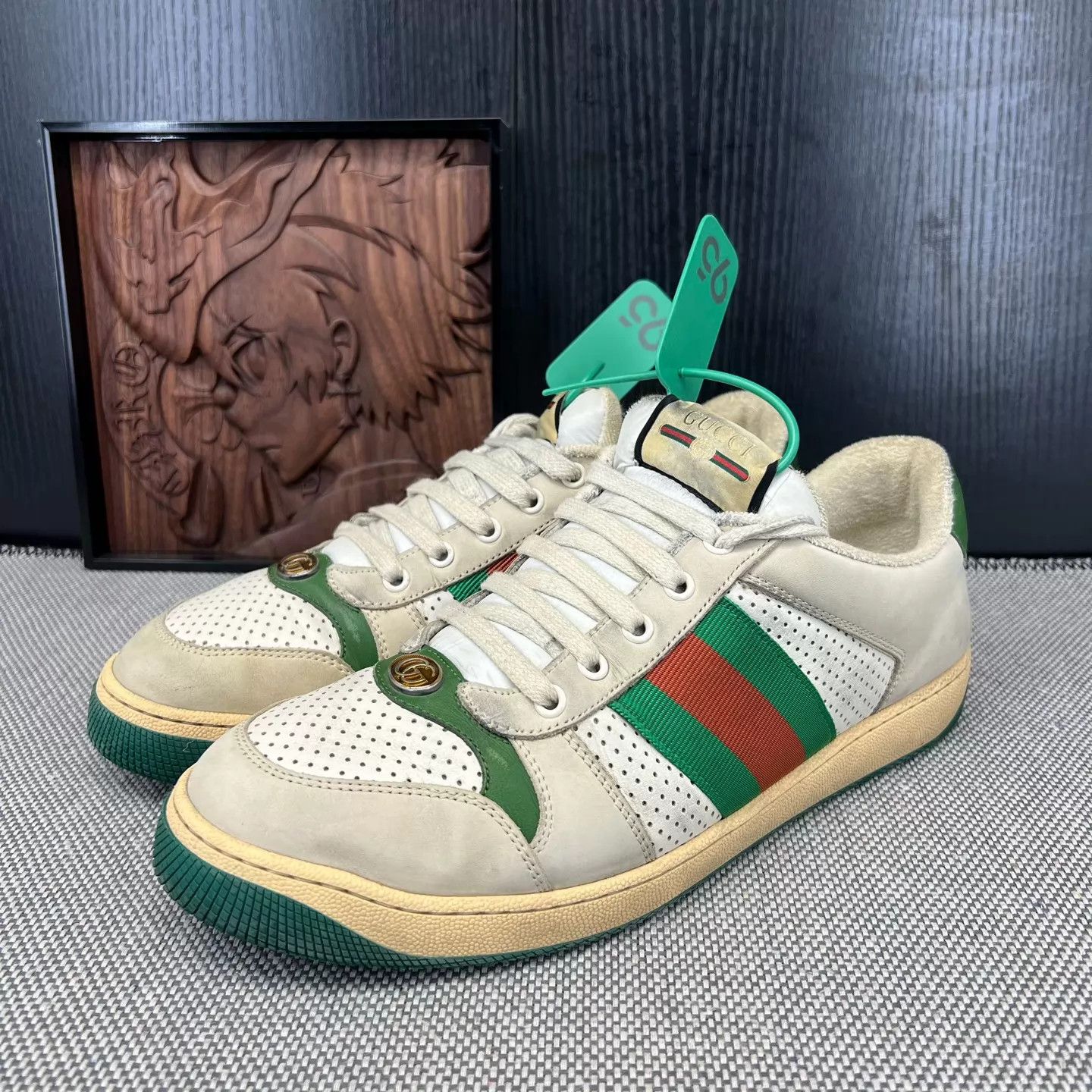 Gucci Gucci Distressed Sneakers gray-green US9 EU43 new box Size US 10 / EU 43 - 1 Thumbnail