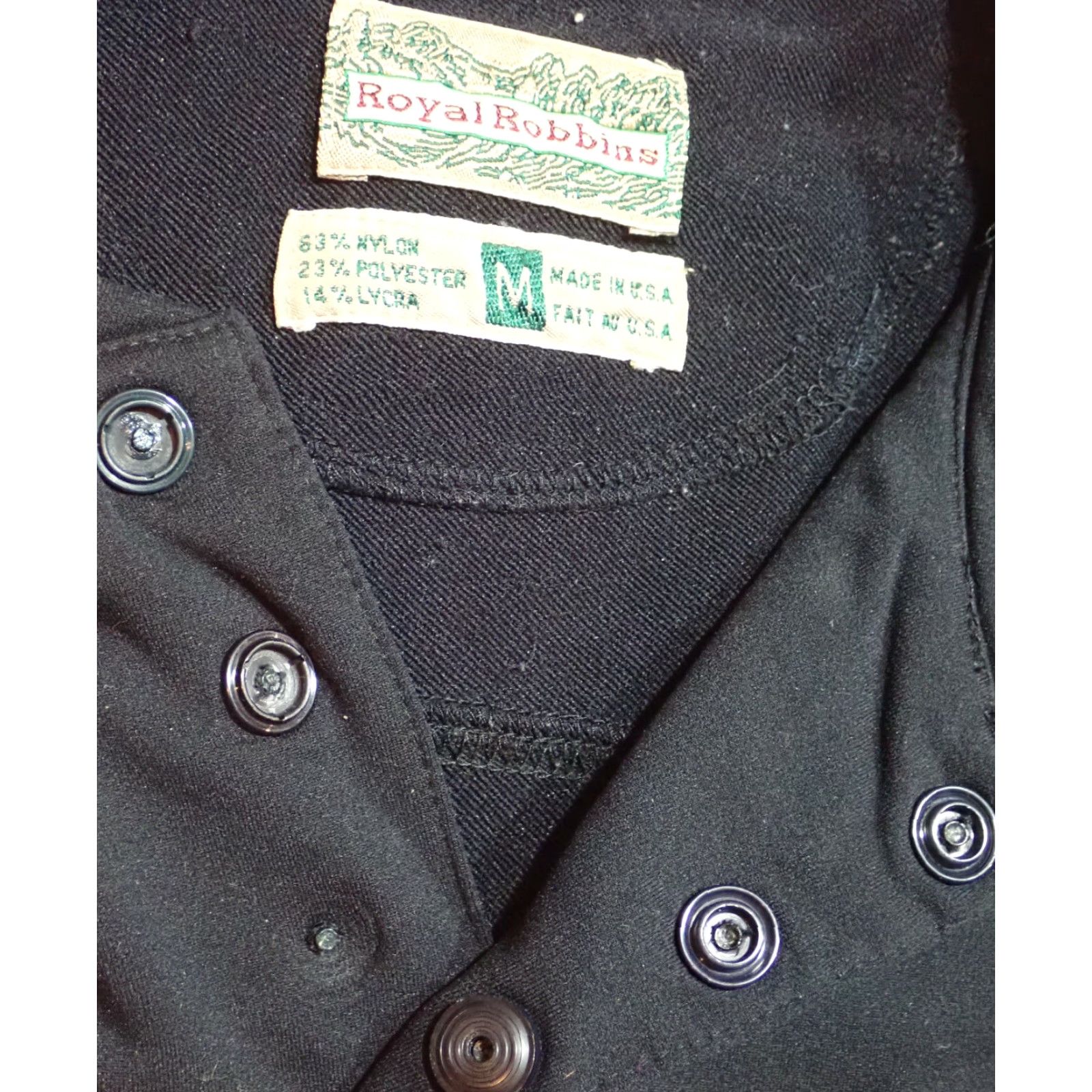 Royal Robbins VINTAGE Royal Robbins Black Shirt Mens M Nylon Polyester Lycra Stretch 1/4 Snap Henley Outdoor Casual Western USA 80s? (Measured) Size US M / EU 48-50 / 2 - 4 Thumbnail
