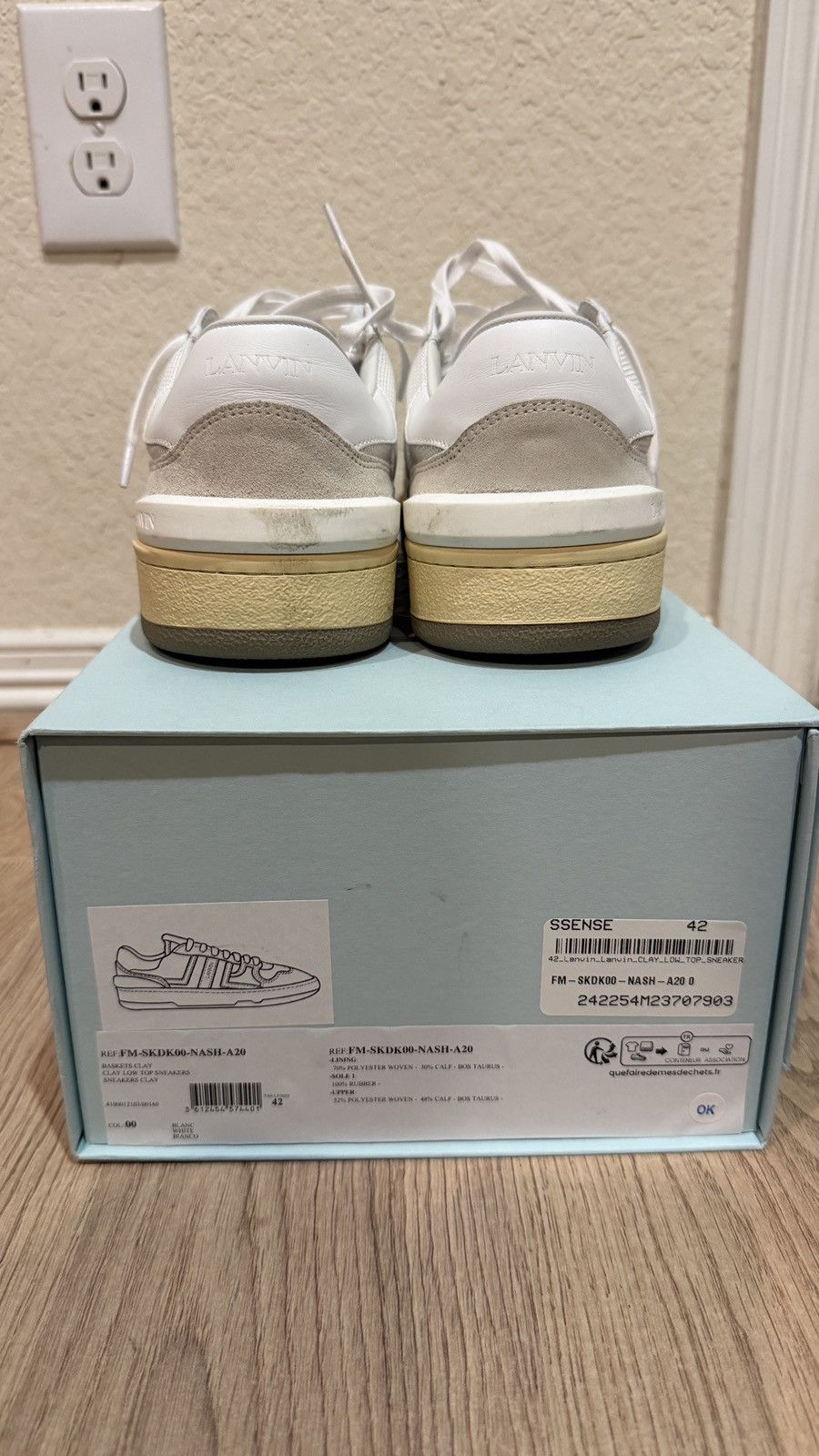 Lanvin Lanvin Clay Sneaker White/Grey Size US 9 / EU 42 - 1 Thumbnail
