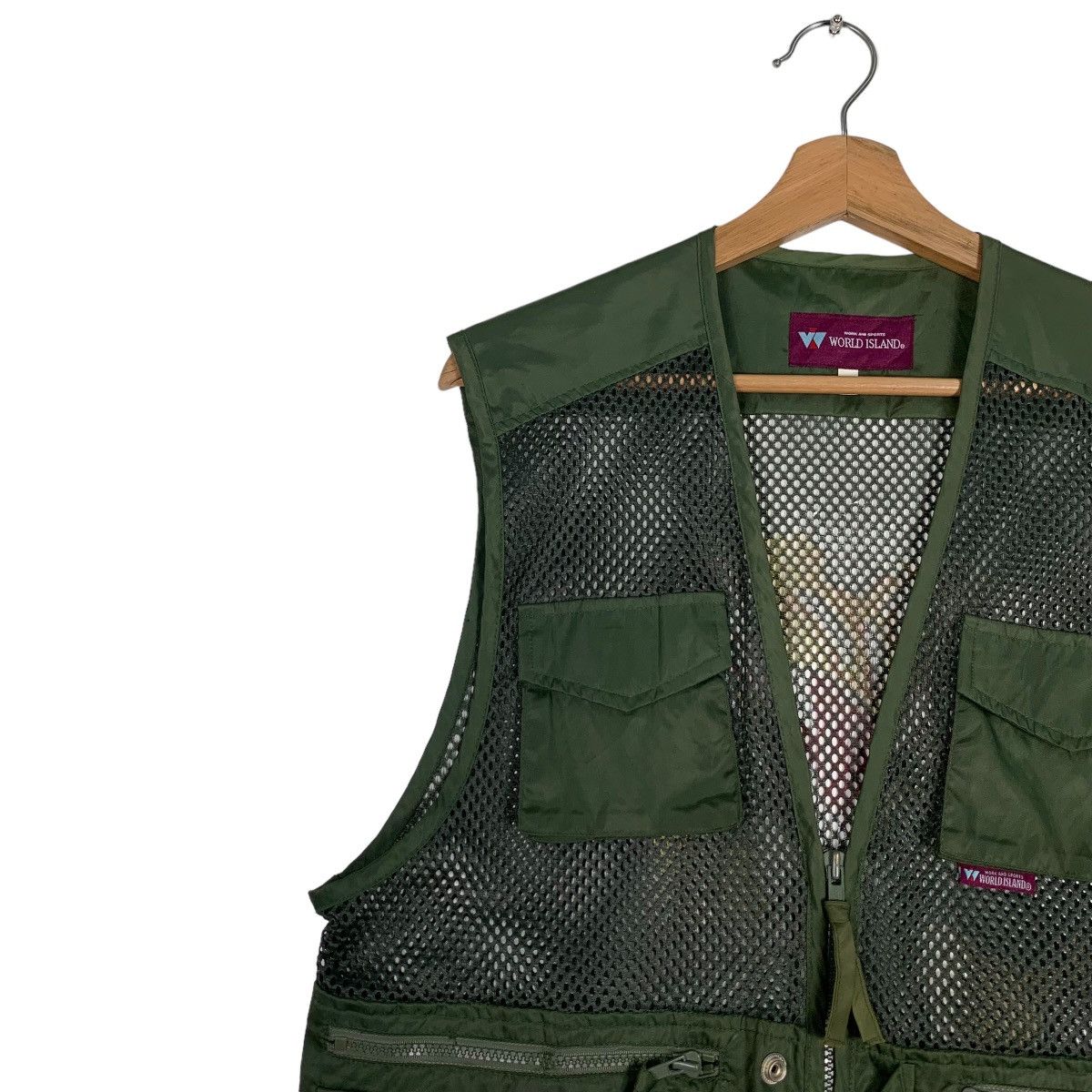 Vintage WORLD ISLAND Tiger Graphic on Back Utility Vest #0556-C26 Size US L / EU 52-54 / 3 - 8 Thumbnail