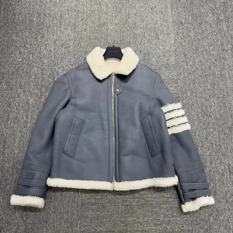 Thom Browne Thom Browne Shearling Leather Jacket - dmc Size US M / EU 48-50 / 2 - 1 Thumbnail