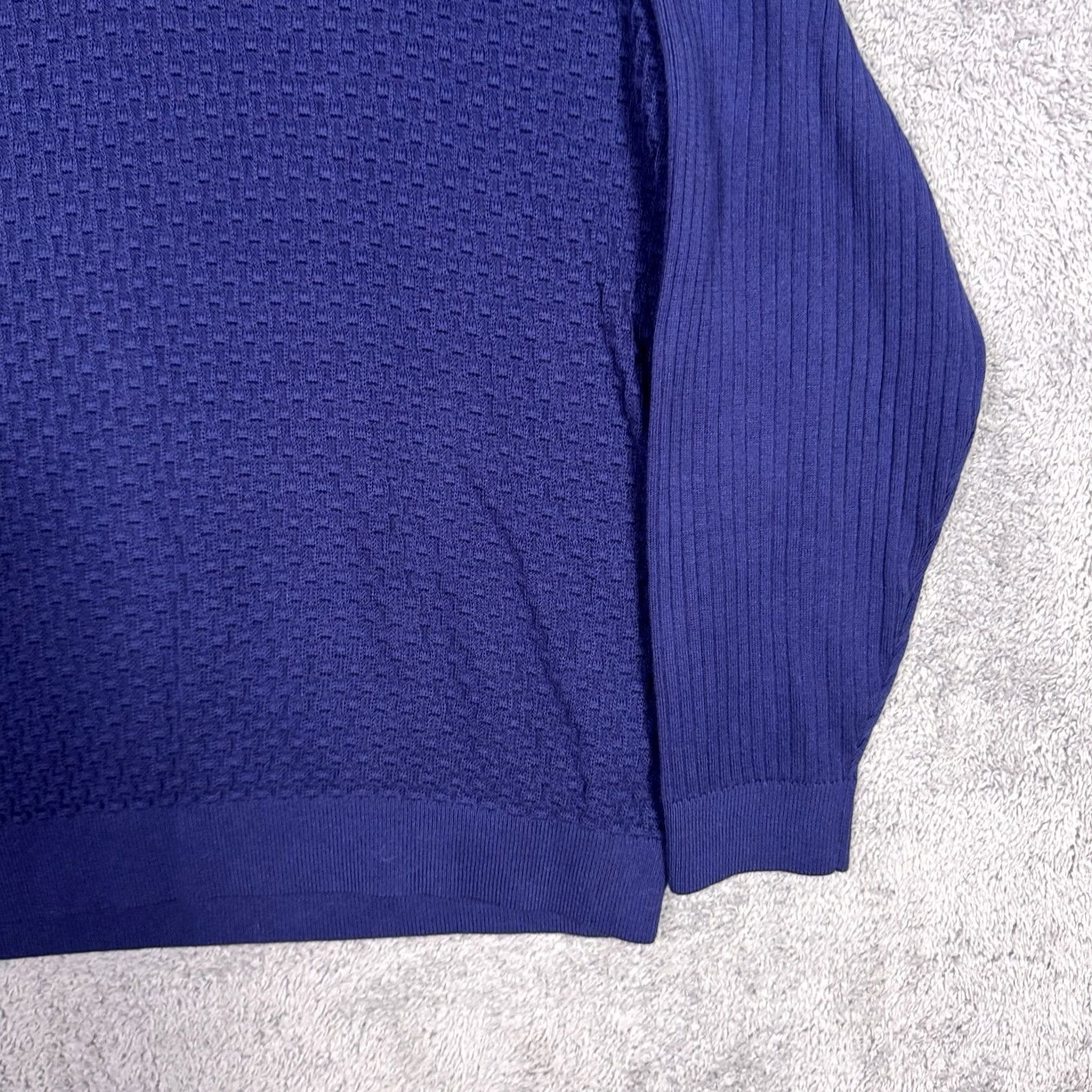 Tommy Bahama Tommy Bahama Sweater Mens XL Sandbar Mock Pullover Knit Ribbed Sandbar Pullover Knit Geometric Pattern Casual Mens XL Blue Size US XL / EU 56 / 4 - 2 Thumbnail
