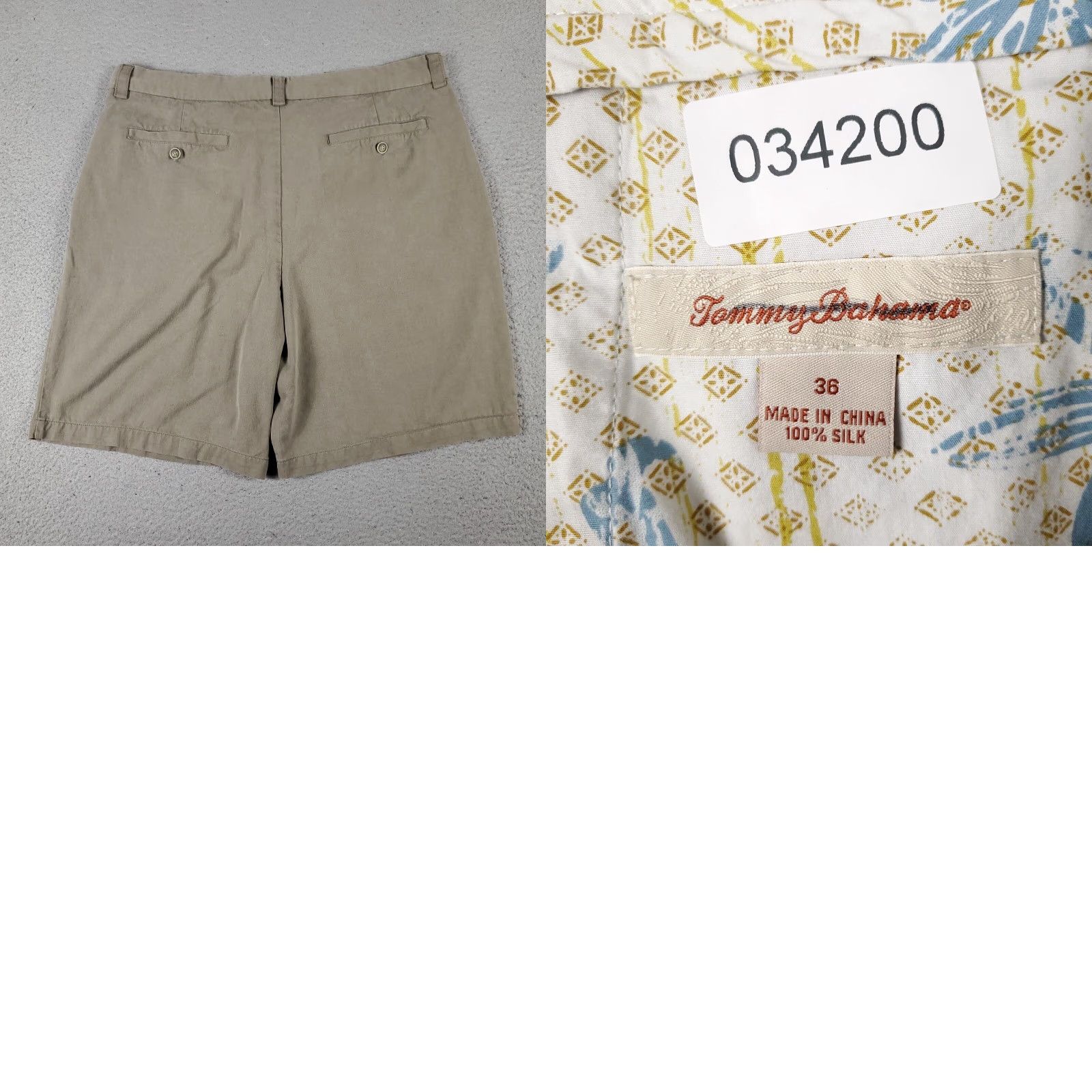 Tommy Bahama VINTAGE Tommy Bahama Shorts Men's Size 36 Beige Silk Casual Pleated Chinos Mens Size US 36 / EU 52 - 8 Thumbnail
