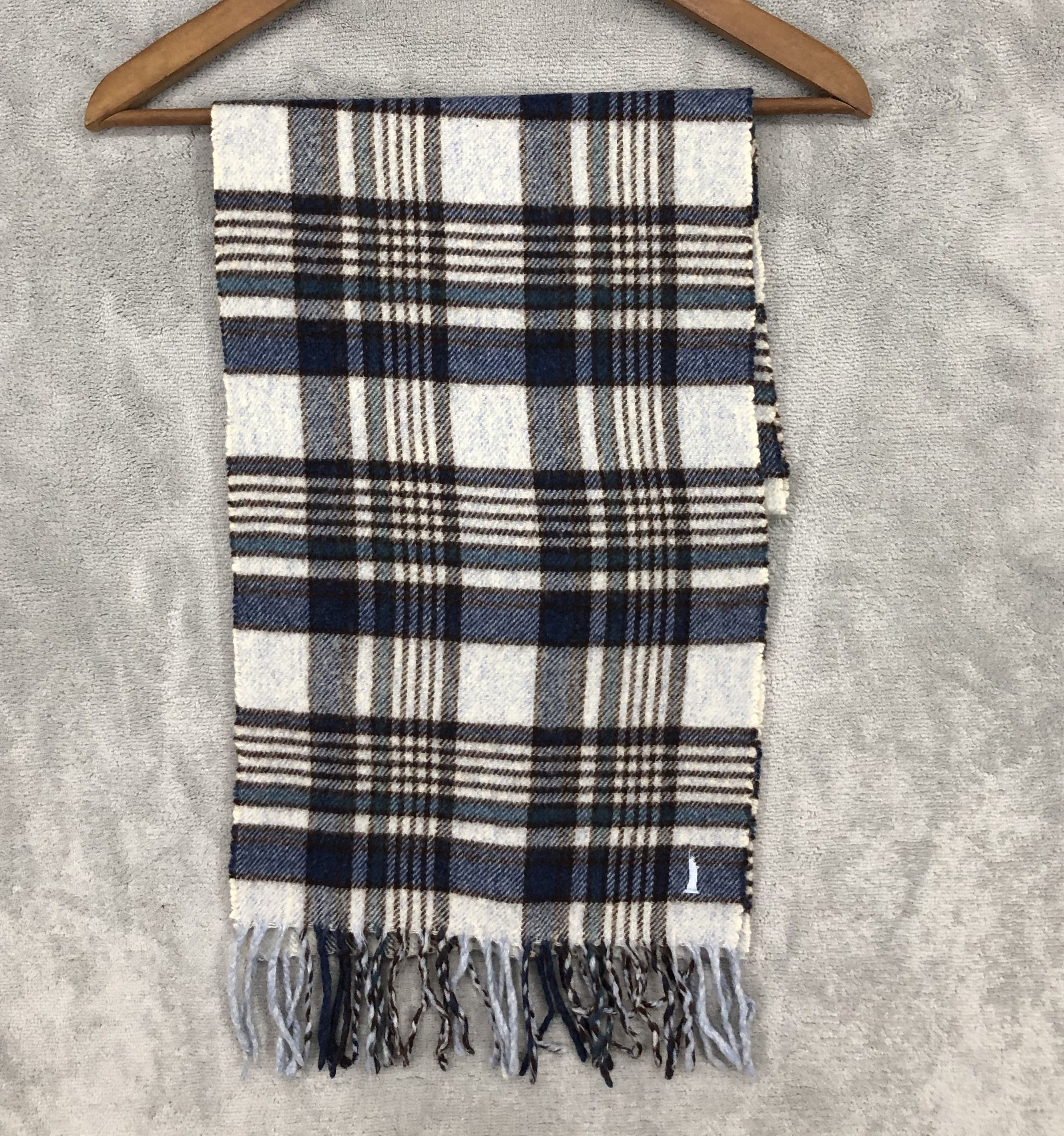 image of Vintage East Boy Wool Checkered Scarf Muffler Neck Scarf in Mix, Men's