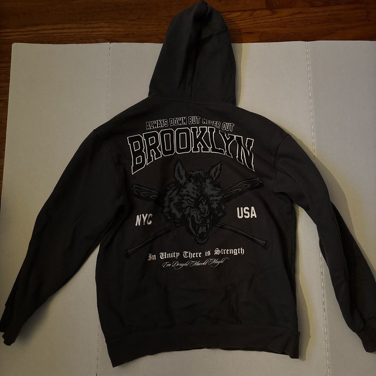 H&M H&M Dark Blue Brooklyn Hoodie Used Size US M / EU 48-50 / 2 - 2 Thumbnail