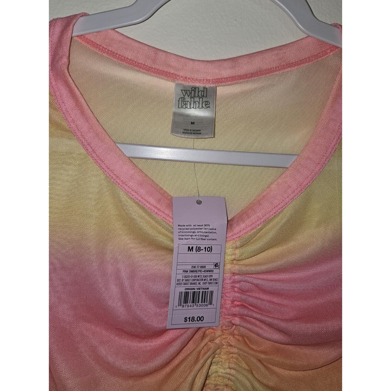 Other Wild Fable Mesh Ombre Ruched Crop Top Size M NWT Size M / US 6-8 / IT 42-44 - 3 Thumbnail