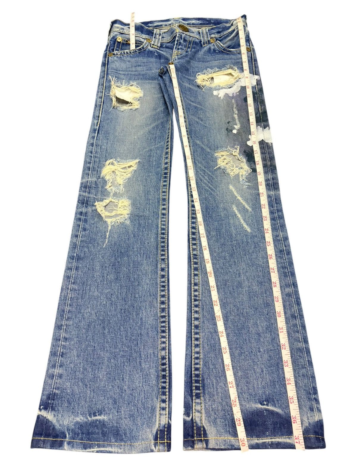 Diesel Vintage Japanese Brand Distress Low Rise Flare Jeans Size 26" / US 2 / IT 38 - 7 Thumbnail