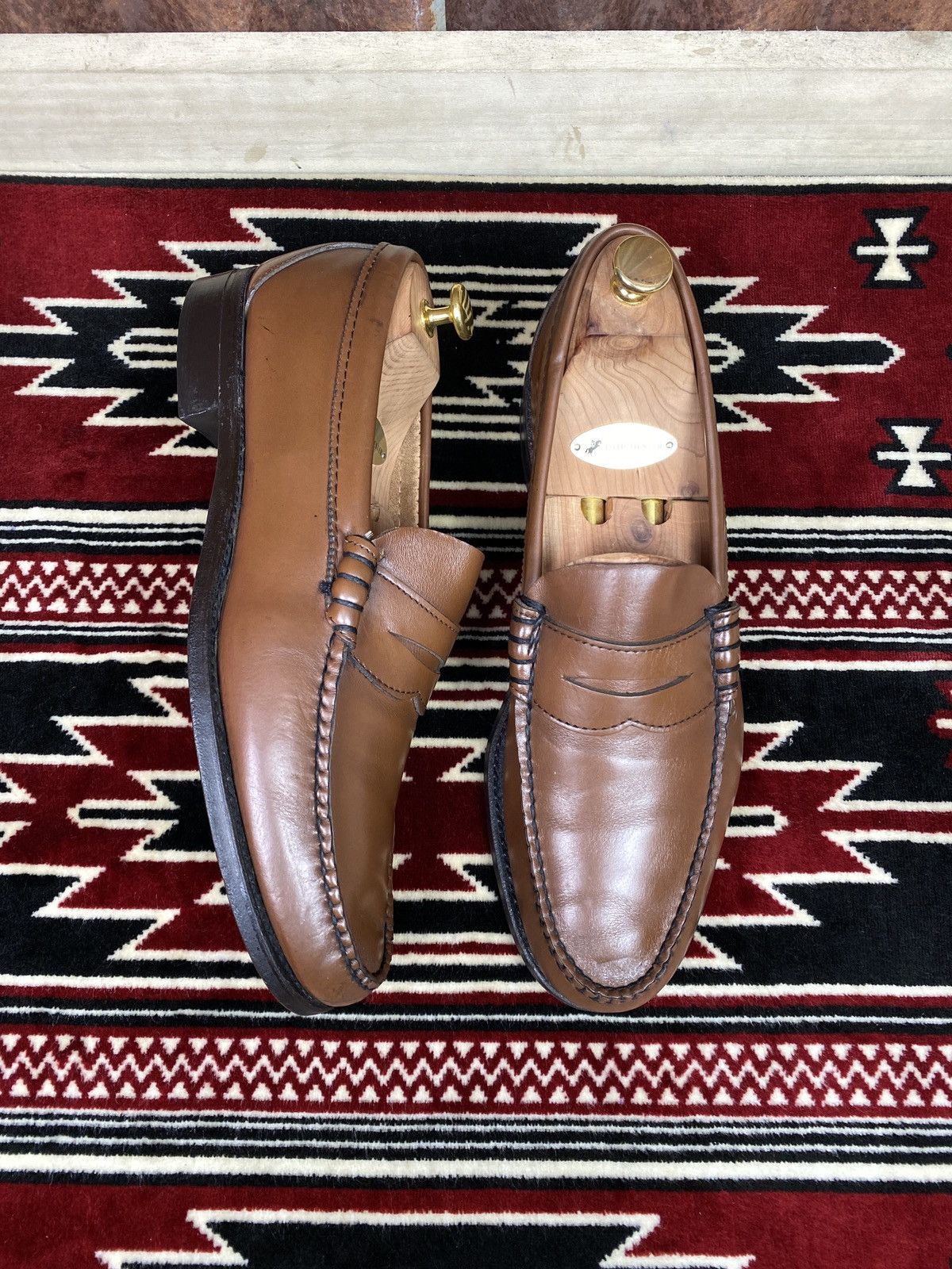 Vintage Wright Arch Presever Shoes Brown Leather Penny Loafers Size US 11 / EU 44 - 4 Thumbnail
