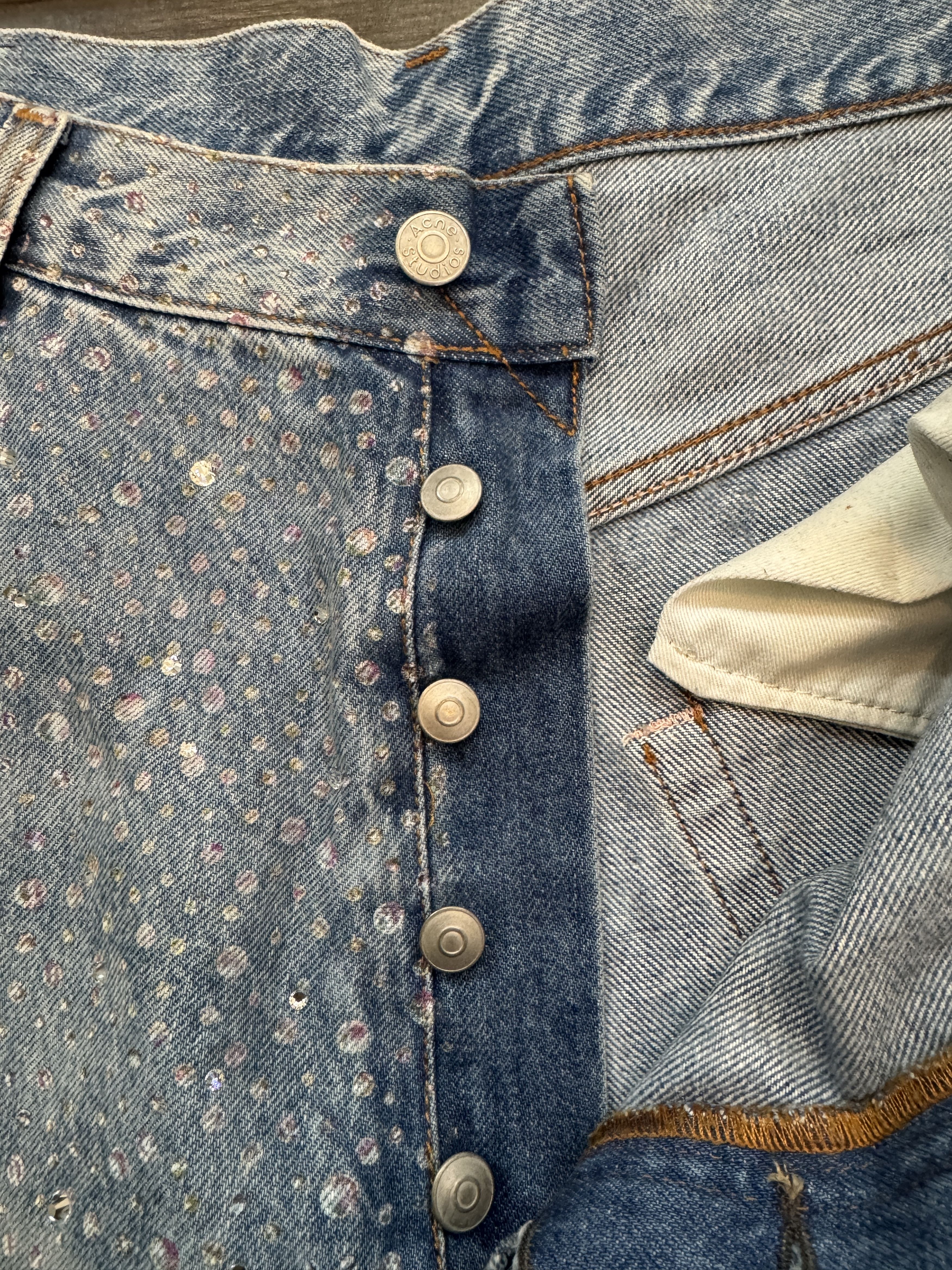 Acne Studios 2023F FN Vegas Rhinestone Super Baggy Denim Size US 34 / EU 50 - 7 Thumbnail