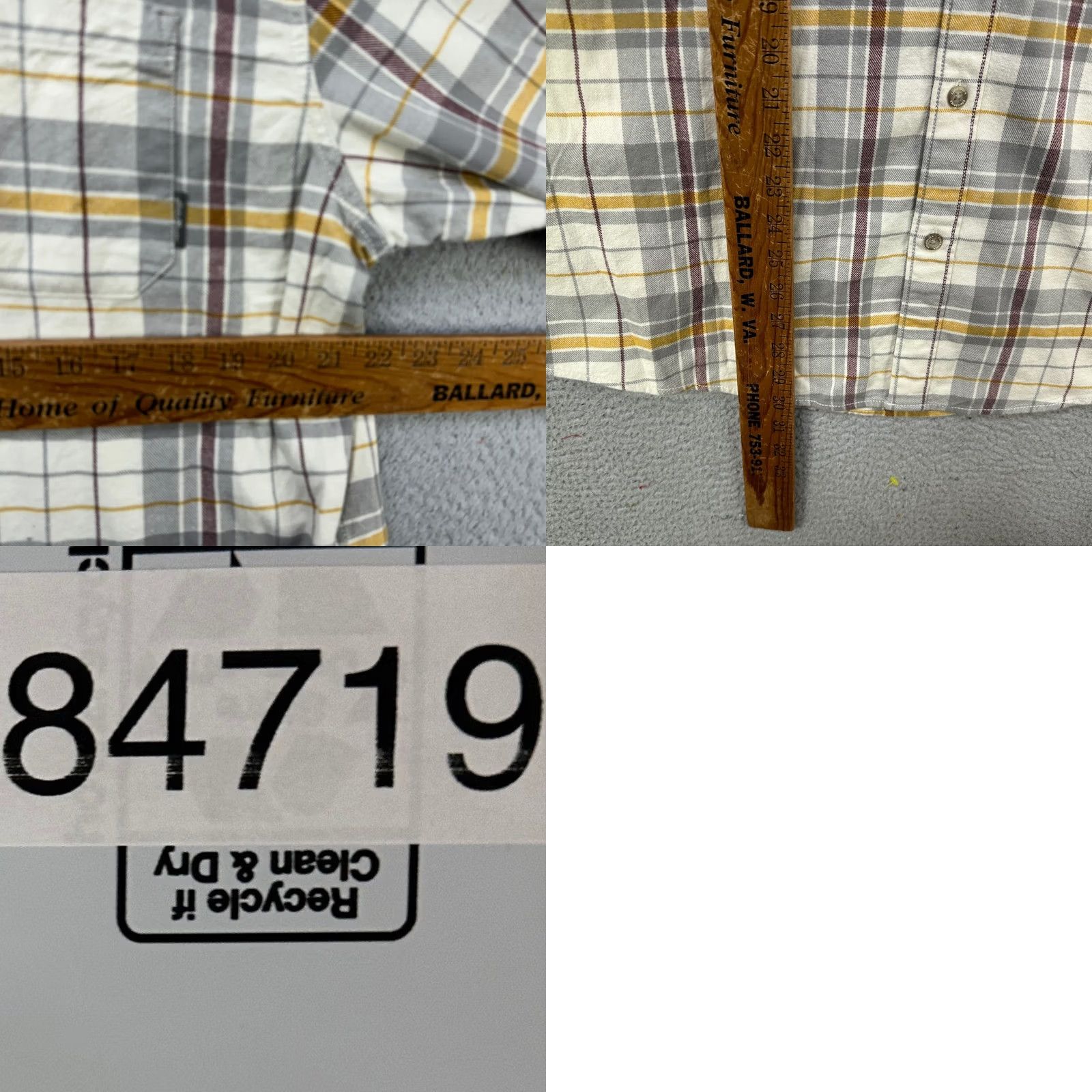 Eddie Bauer Eddie Bauer Mens L Shirt Button-Down Gray Plaid Relaxed Low-Profile Pocket Casual Workwear Fall Spring Men's Size US L / EU 52-54 / 3 - 8 Thumbnail