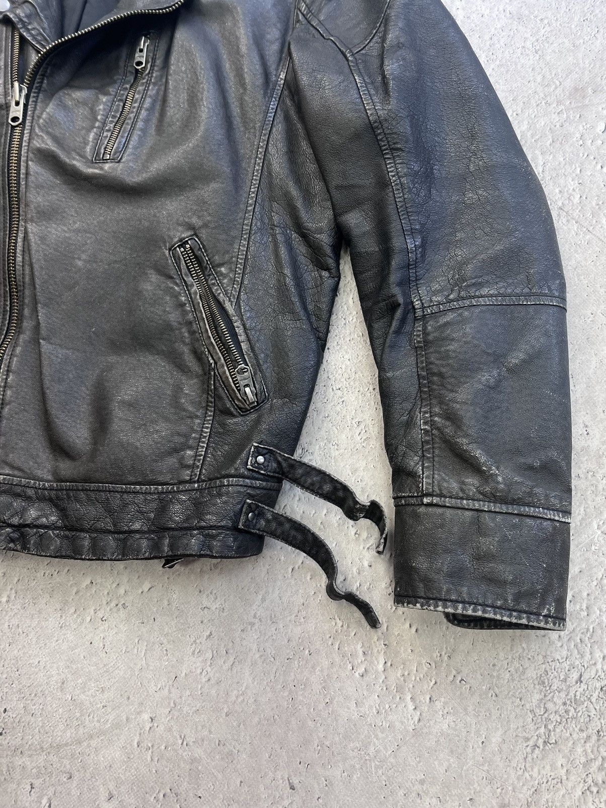 Leather Vintage Avantgarde Biker Cropped Leather Jacket Size US M / EU 48-50 / 2 - 6 Thumbnail