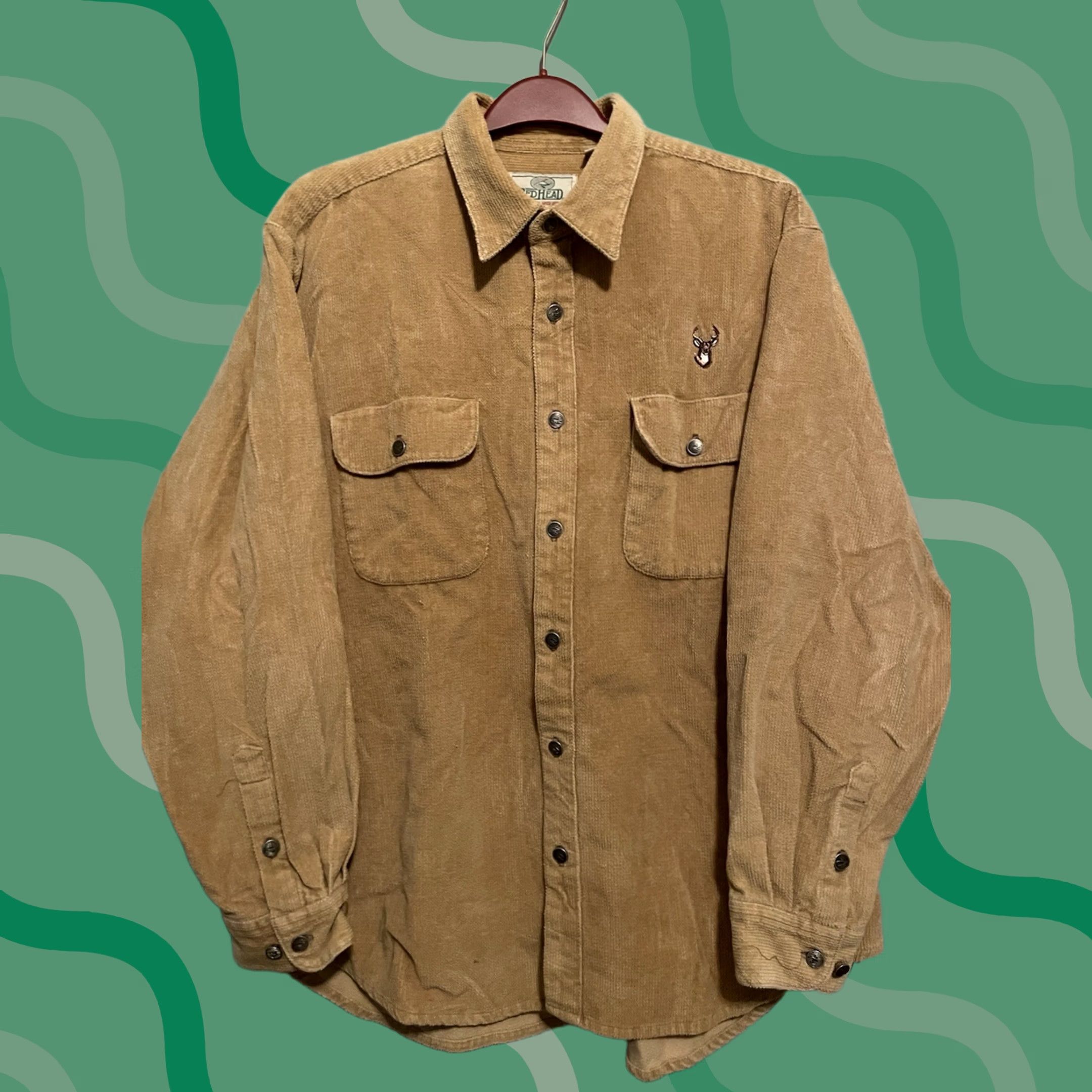 Vintage RedHead Mens Heavy Shirt XL Brown 100% Cotton Button Up Flannel Cotton Regular Pockets Button-Down Collar Men Size US XL / EU 56 / 4 - 1 Thumbnail