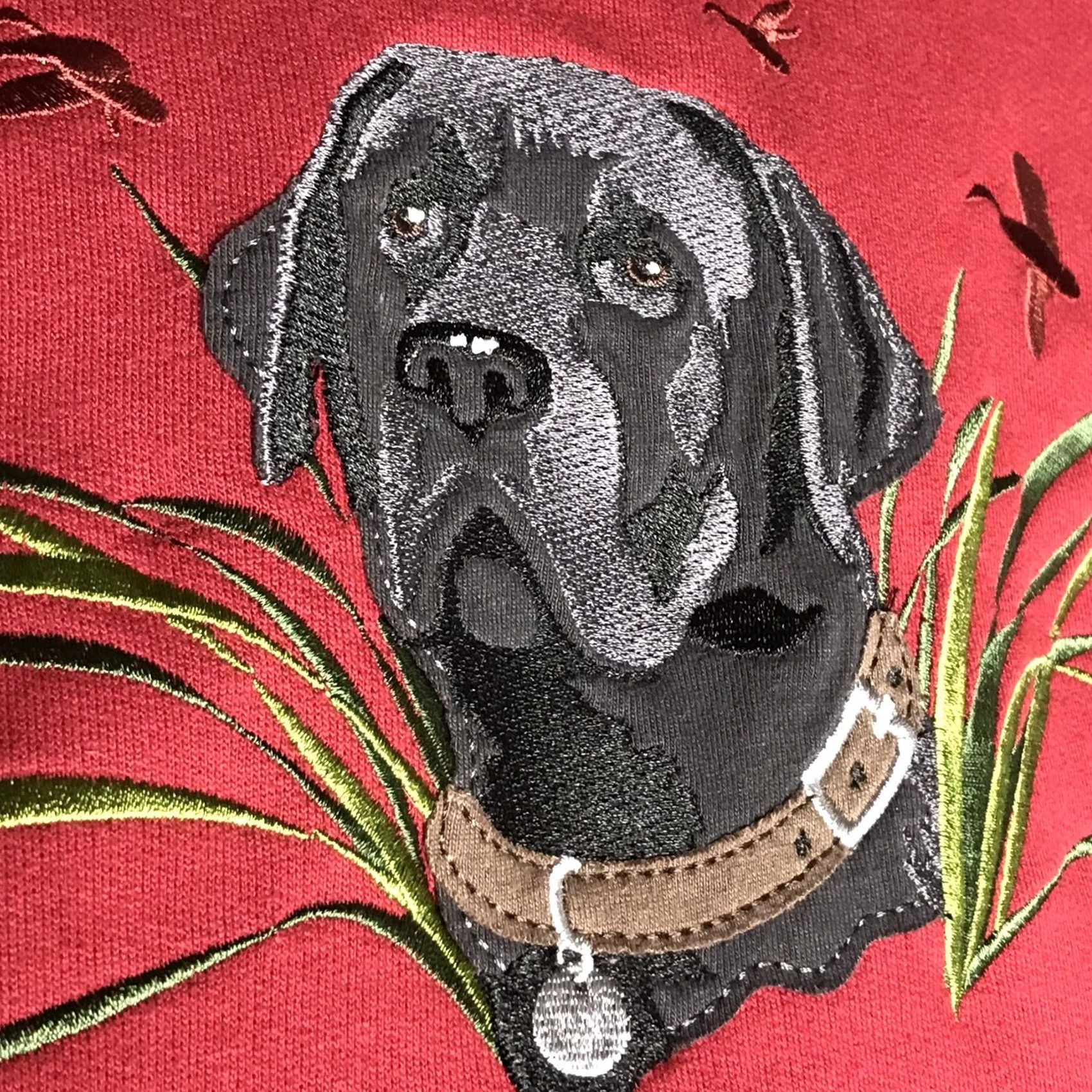 Vintage VINTAGE M&C Sport Sweatshirt Unisex Adults Crew Neck Long Sleeve Red Crimson Black Labrador Hunting Dog L Size L / US 10 / IT 46 - 3 Thumbnail