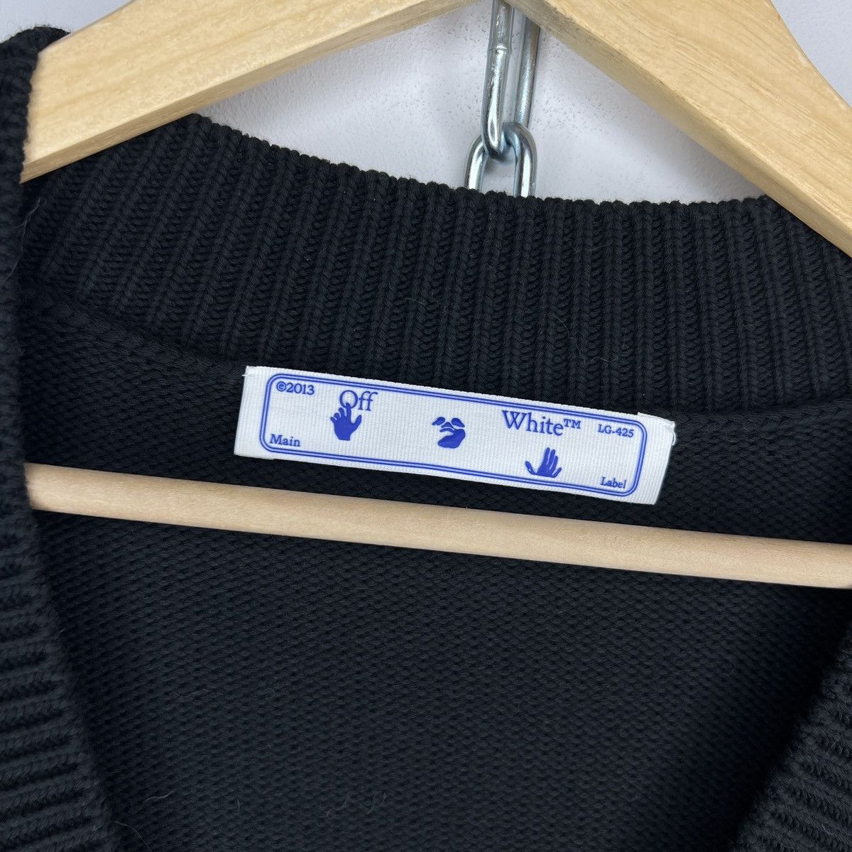 Off-White Off White Black Boxy Sweater Jumper Knitwear Embroidered Size M / US 6-8 / IT 42-44 - 5 Thumbnail