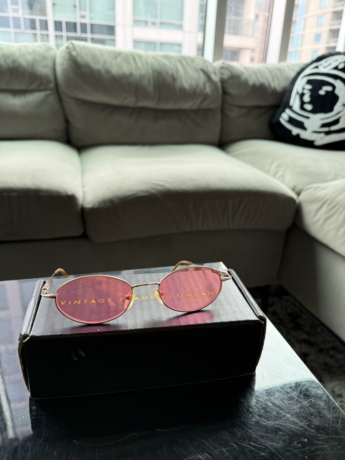 Vintage Frames Company VF CHAIN GANG (RED GRADIENT FLASH GOLD FLAT LENS) Size ONE SIZE - 4 Thumbnail
