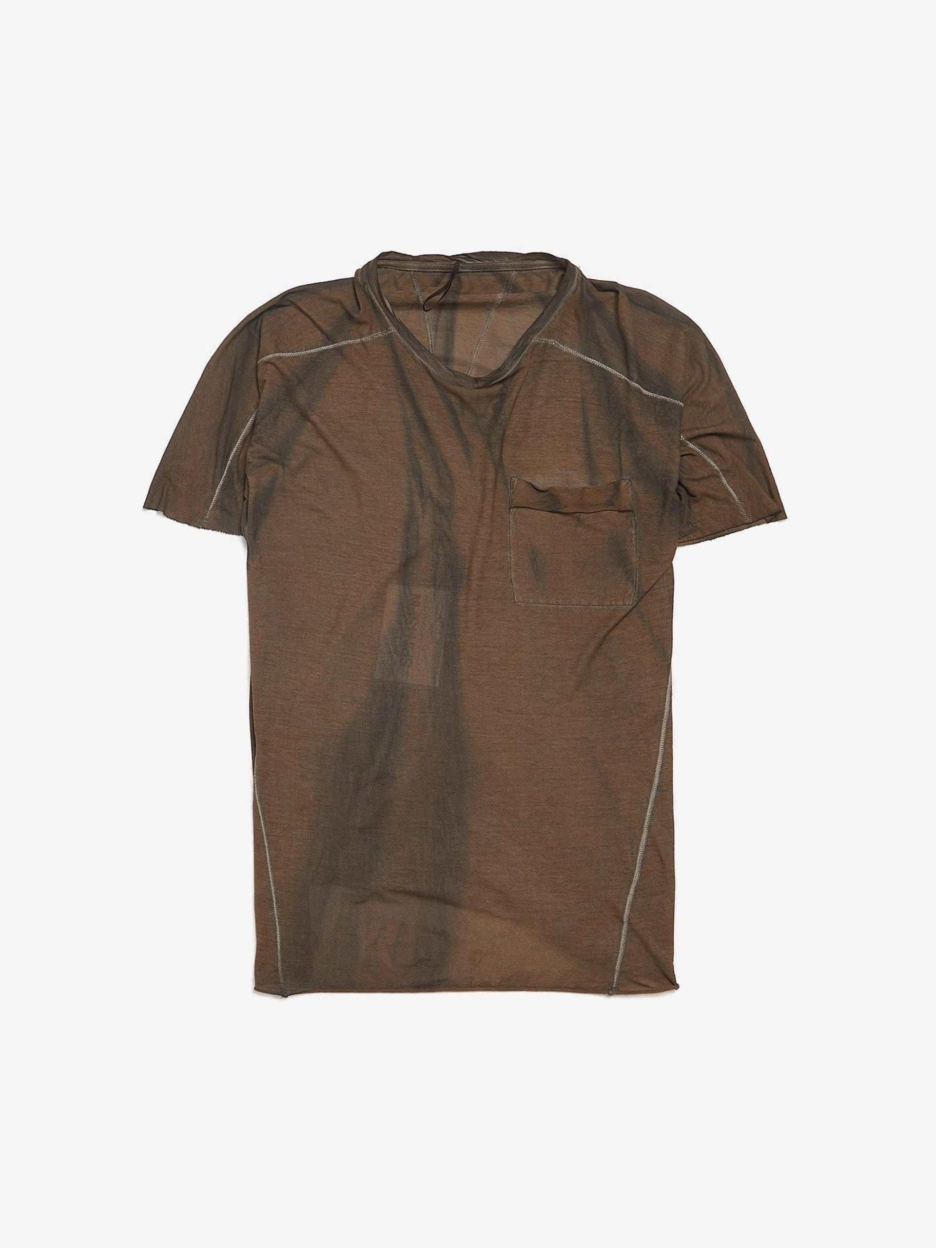 image of Masnada Brown Contrast Seam T-Shirt, Men's (Size Medium)
