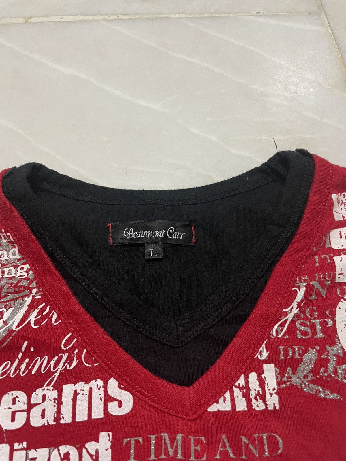 Seditionaries Vintage Beaumont Carr Punk Double Layer V-Tshirt Script Size US L / EU 52-54 / 3 - 7 Thumbnail