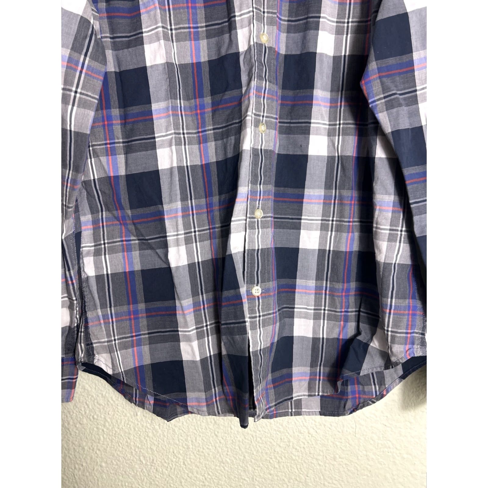 Banana Republic Banana Republic Men's L Gray Black Plaid Button-Up Shirt Grant Fit Long Sleeve Cotton Size US L / EU 52-54 / 3 - 6 Thumbnail