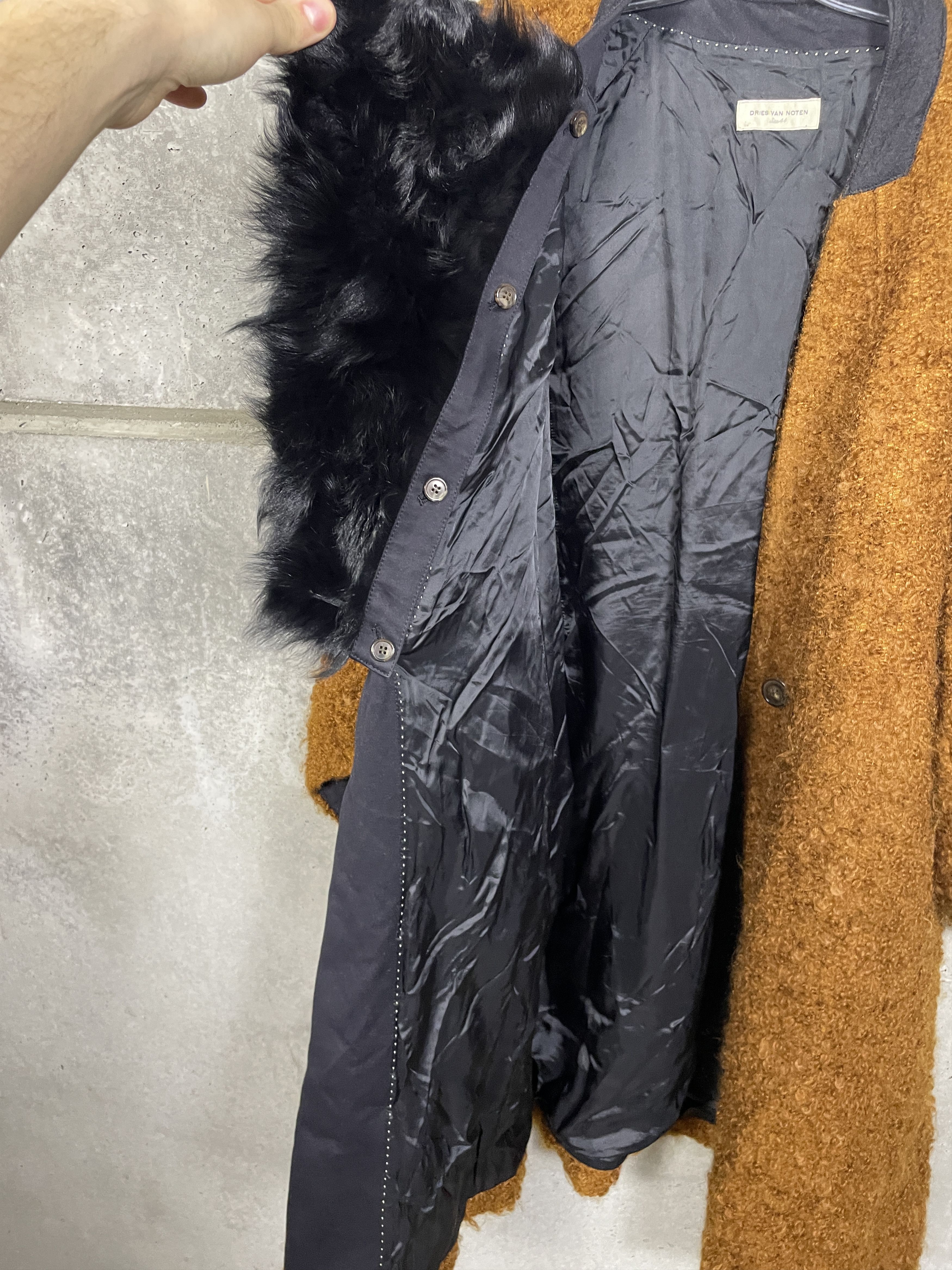 Dries Van Noten Dries Van Noten Brown Wool Coat rabbit fur Size M / US 6-8 / IT 42-44 - 4 Thumbnail