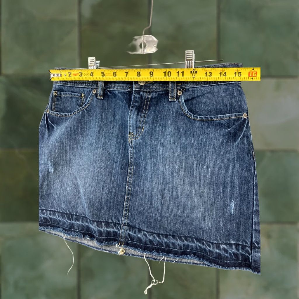 Gap Gap Mini Skirt Womens 6 Blue Denim Preppy Button Zipper Logo Cotton Short Slit Skirt Womens Size 28" / US 6 / IT 42 - 1 Thumbnail