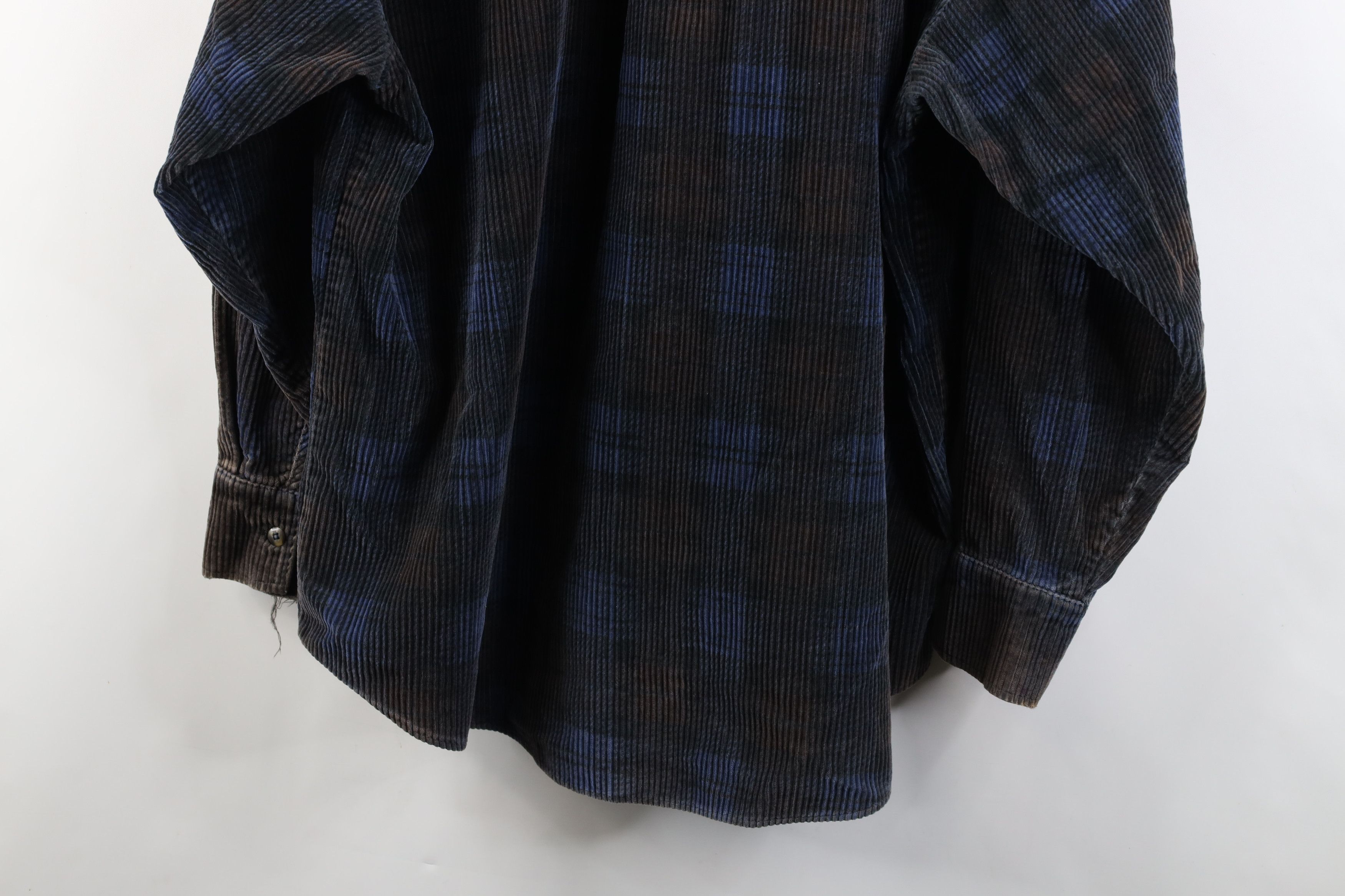 Vintage Vintage 90s Streetwear Heavy Corduroy Button Shirt Plaid Size US L / EU 52-54 / 3 - 15 Thumbnail
