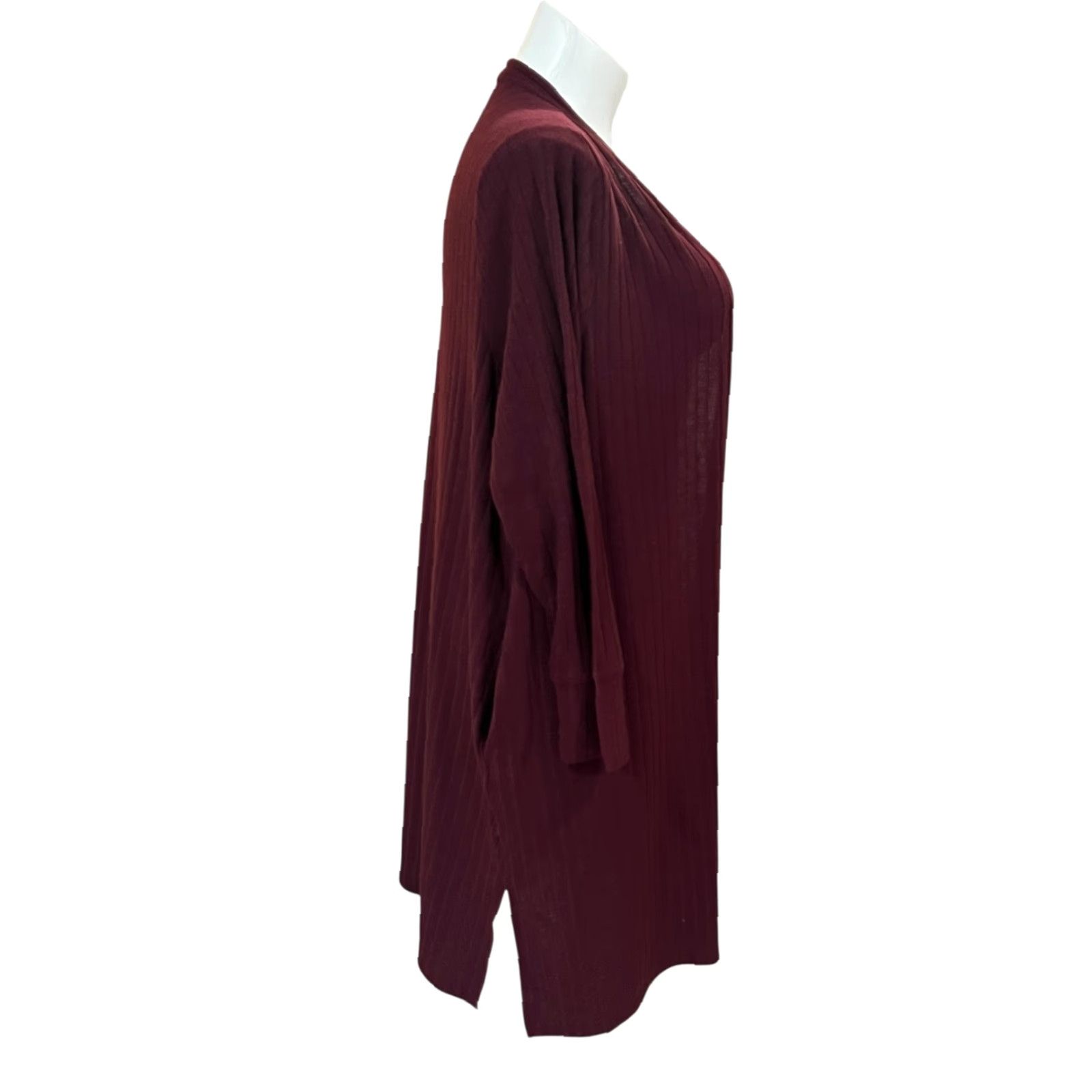 Vintage VINTAGE not applicable; Lane Bryant Burgundy Open Front Duster 3/4 Sleeve Cardigan Size 22/24 Pockets Size 3XL / US 20-22 - 6 Thumbnail