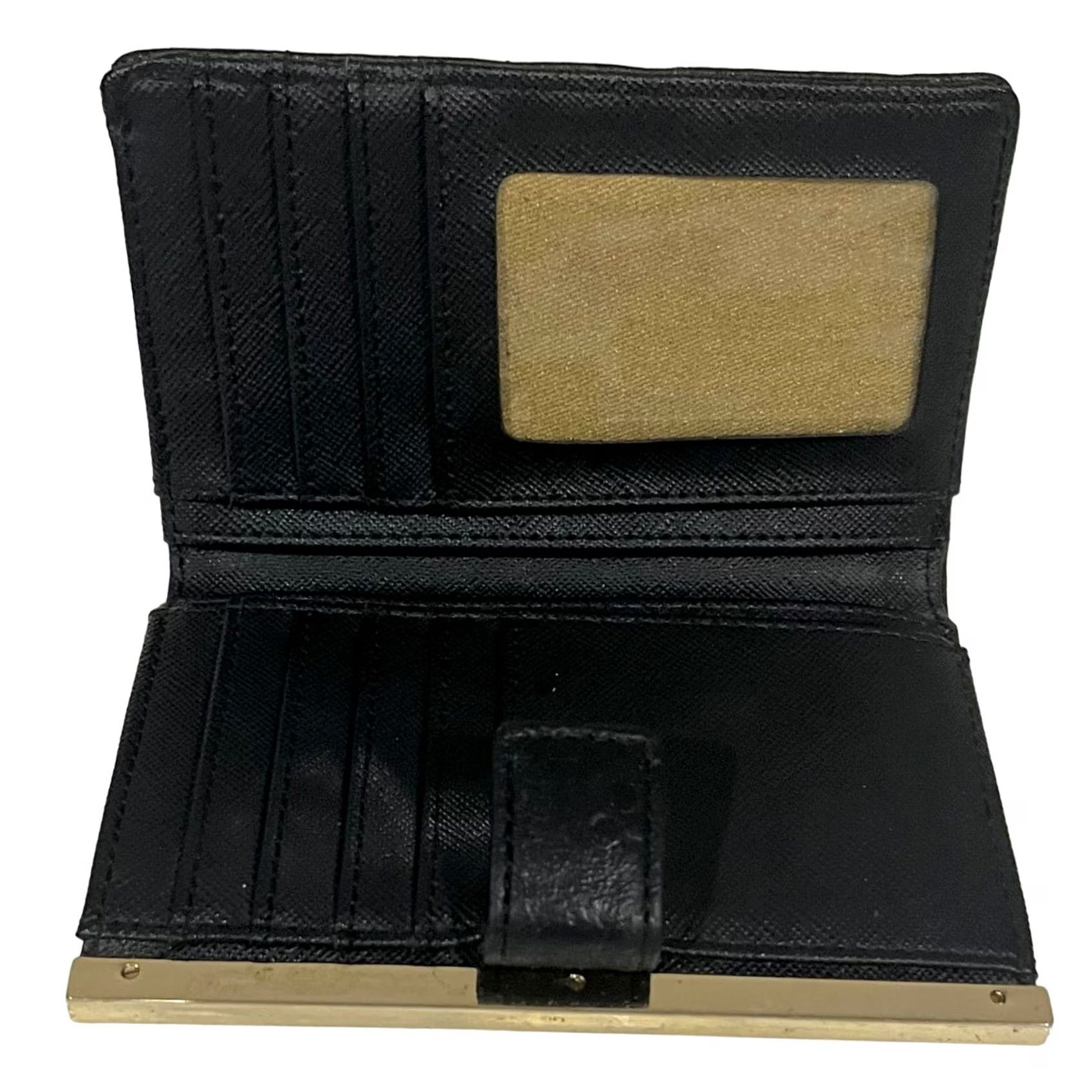 Vintage Antonio Melani Wallet Women Black Leather Textured Bifold Clutch Size ONE SIZE - 7 Thumbnail
