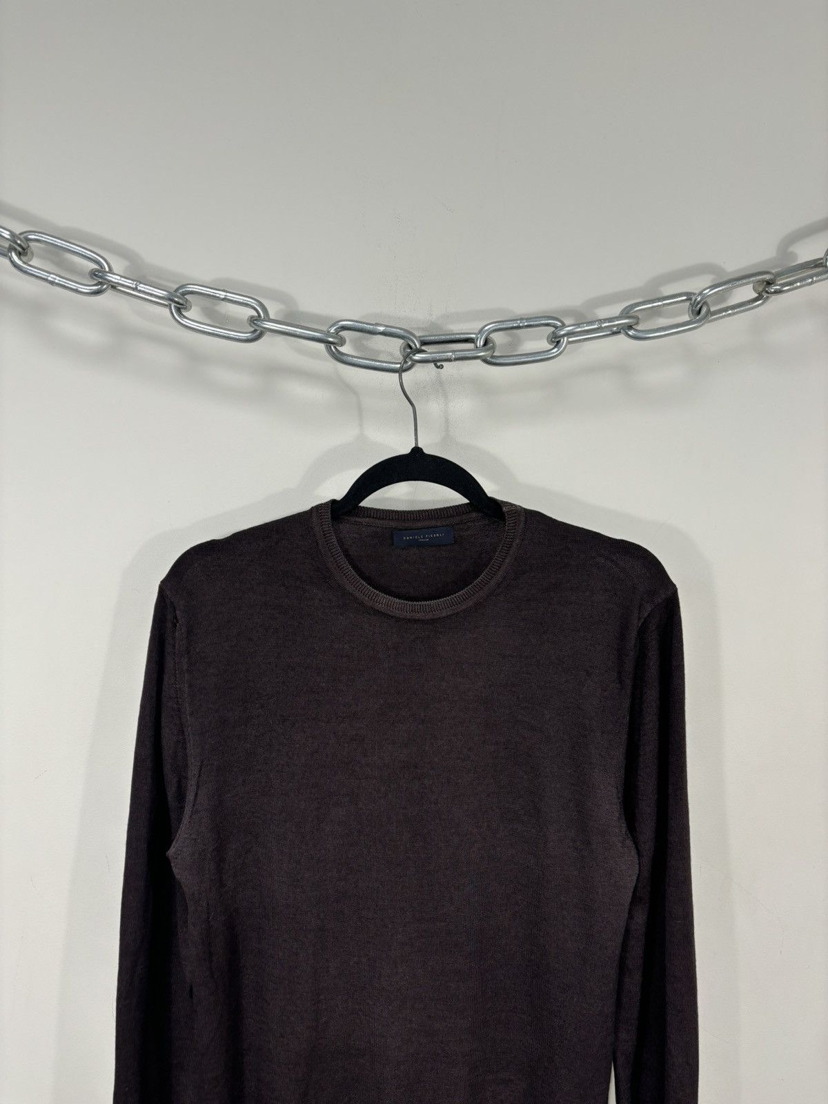 Daniele Fiesoli Daniele Fiesoli Men’s Burgundy Brown Luxury Wool Sweater Size US M / EU 48-50 / 2 - 2 Thumbnail
