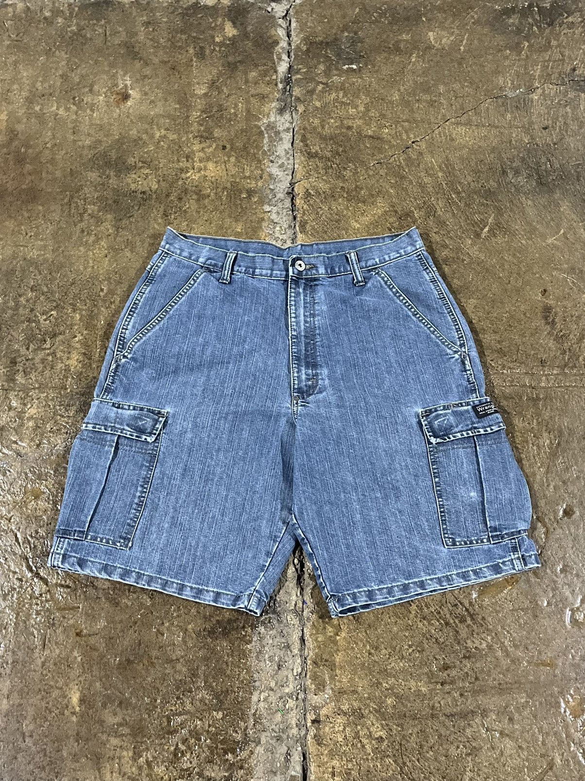 Carhartt × Vintage × Wrangler Crazy Y2K Wrangler Baggy Cargo Jorts Skater Grunge Shorts Size US 34 / EU 50 - 1 Thumbnail