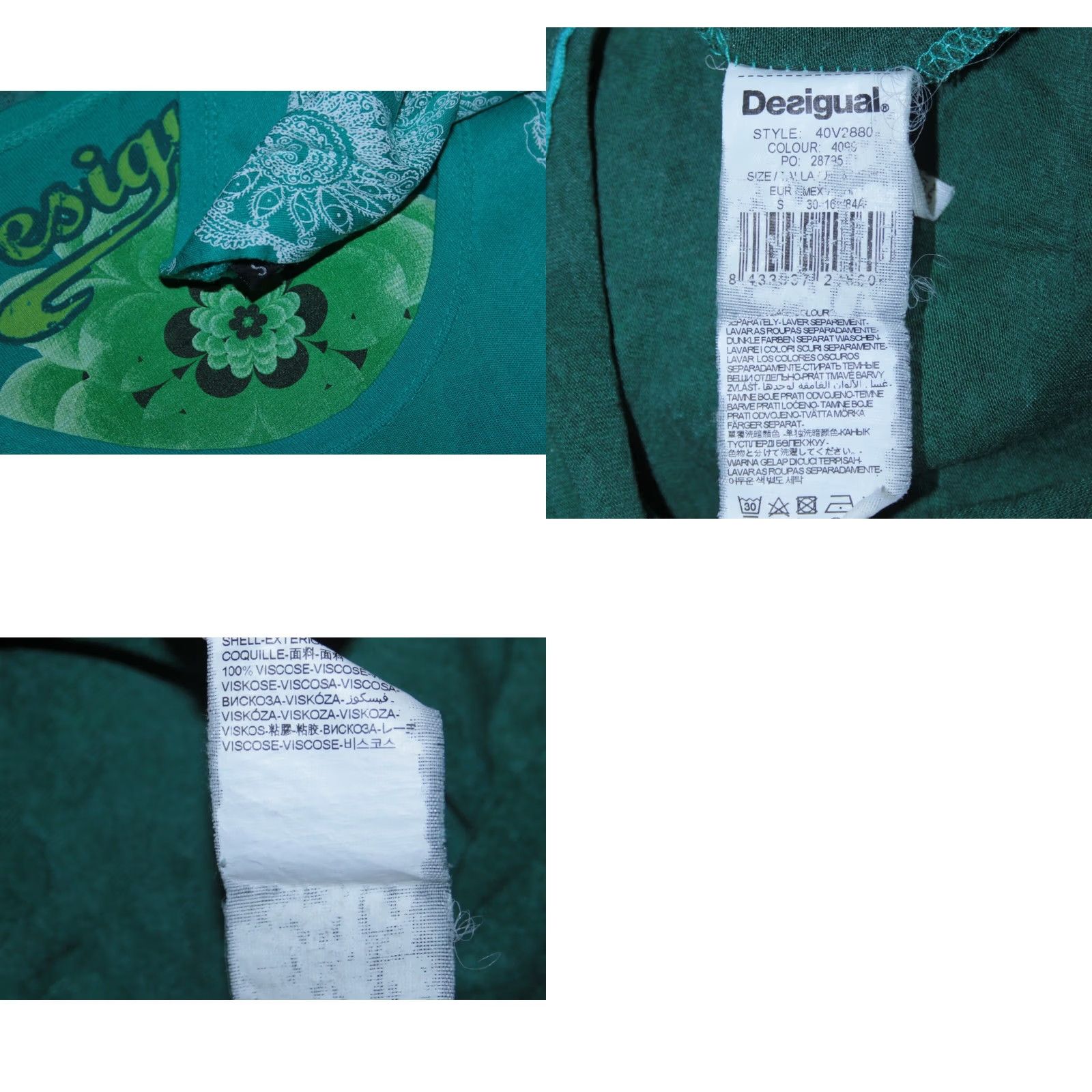 Desigual Desigual Dress womens green Size S A-Line Dress Multicoloured Midi Size S / US 4 / IT 40 - 8 Thumbnail