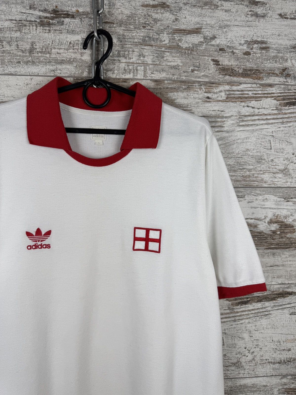 Adidas × Vintage Mens Vintage Adidas England T-shirt polos soccer jersey y2k Size US L / EU 52-54 / 3 - 2 Thumbnail