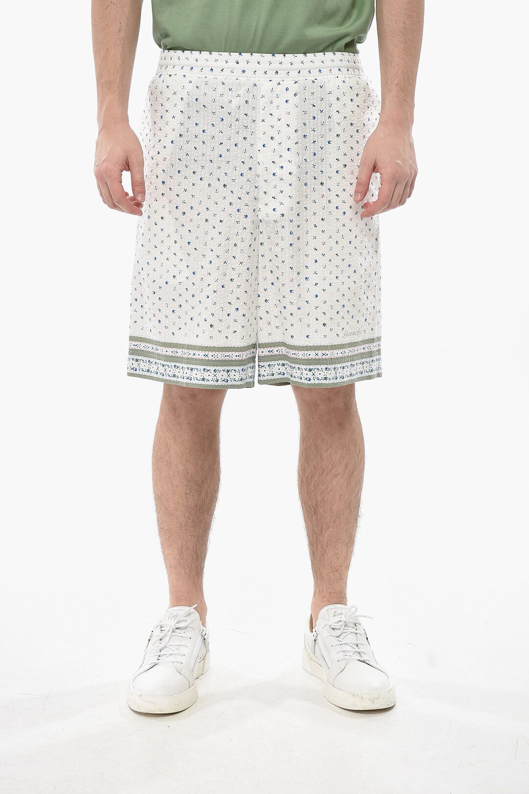 Givenchy Textured Cotton Shorts with Floral Pattern Size US 31 - 1 Thumbnail