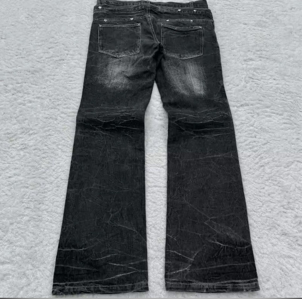 Other Y2K Washed Flared Double Waisted Lace Up Jean Size US 36 / EU 52 - 4 Thumbnail