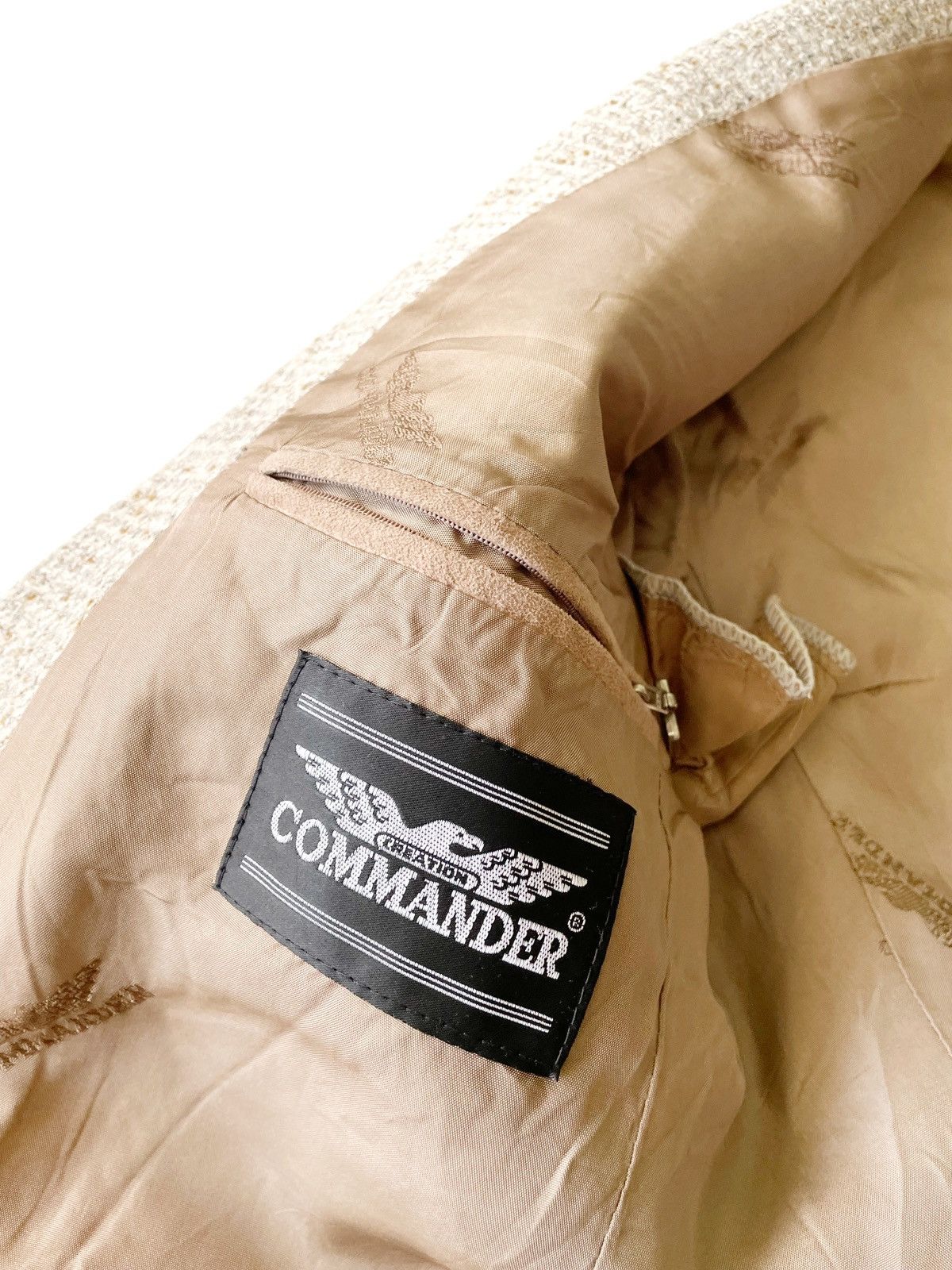 Harris Tweed × Vintage Commander Real Vintage Tweed Wool Blazer Beige Size S-M Men Size 40R - 9 Thumbnail