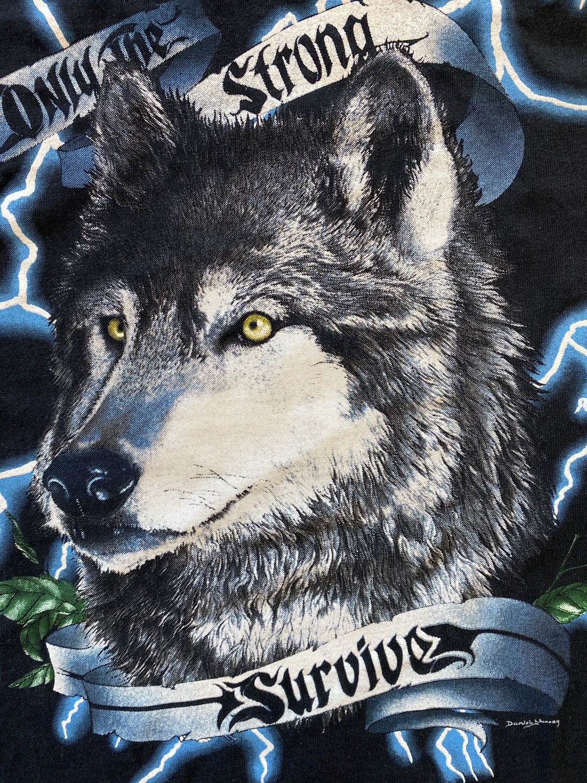 Vintage 90s American Thunder wolf lightning shirt sz XXL Size US XXL / EU 58 / 5 - 4 Thumbnail