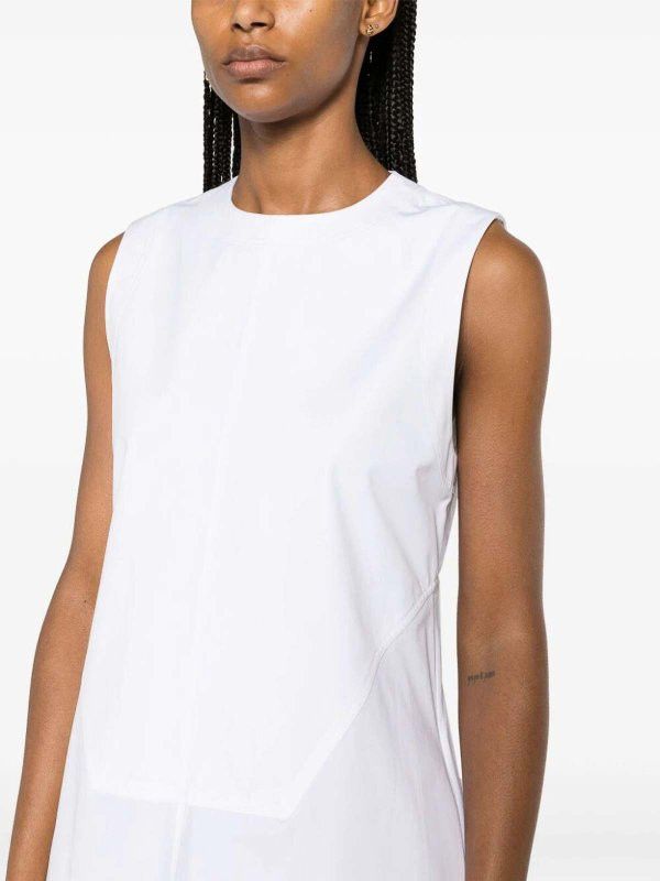 Jil Sander o1mt1gz0625 Midi Dress in White Size L / US 10 / IT 46 - 4 Thumbnail