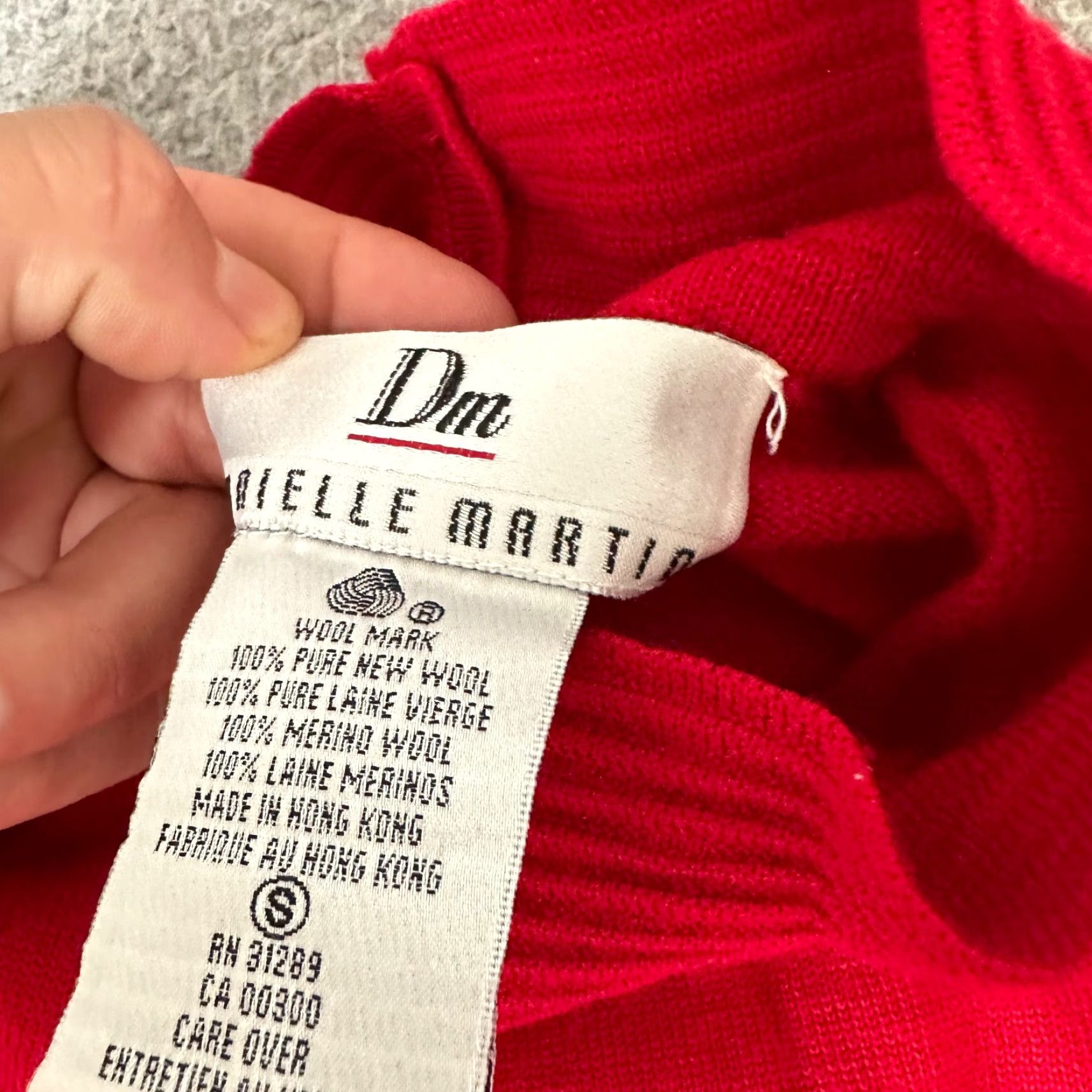 Vintage VINTAGE Danielle Martin Sweater Womens Small Red 100% Wool Mock Neck 90s Pullover Ladies Wool Ser Size S / US 4 / IT 40 - 4 Thumbnail