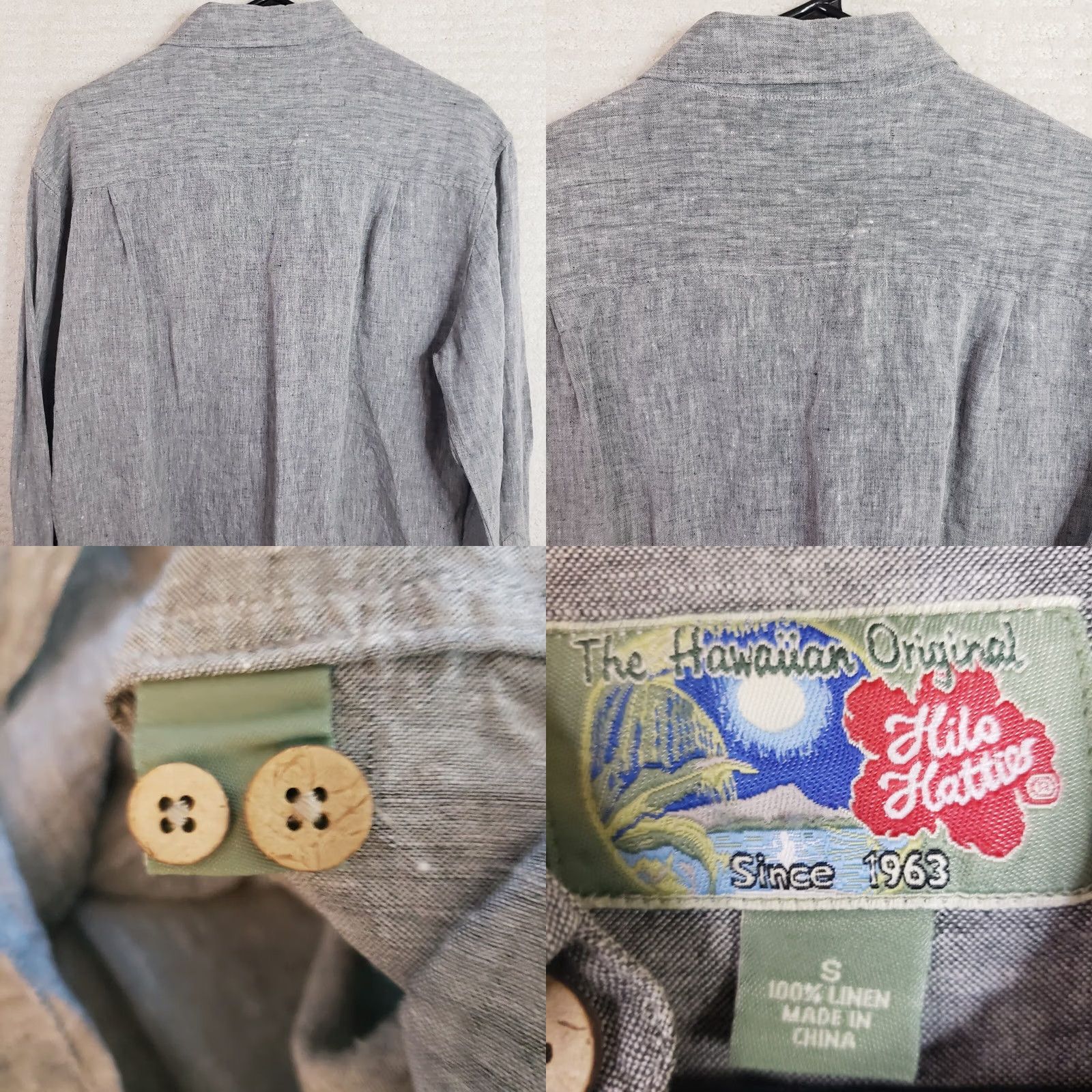 Hilo Hattie Hilo Hattie Linen Shirt LS Men’s Size S Gray Short Sleeve Button-Up Collared 100% Linen New Regular Fit Linen for Cool Wearing Fabric Size US S / EU 44-46 / 1 - 8 Thumbnail