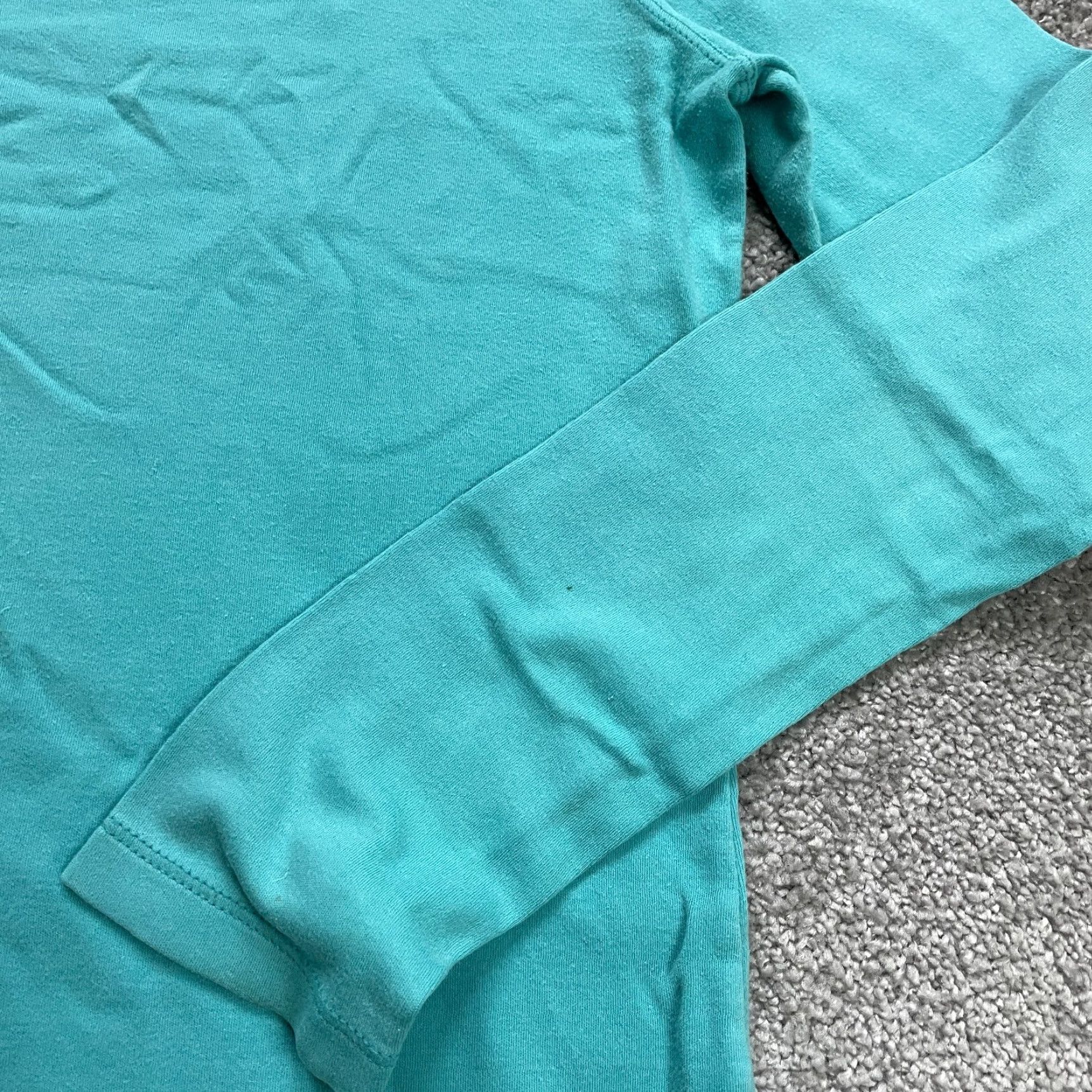 Vintage White Stag Basic Mock Neck Long Sleeve Shirt Womens Small Ice Blue Cotton Tee Size S / US 4 / IT 40 - 3 Thumbnail