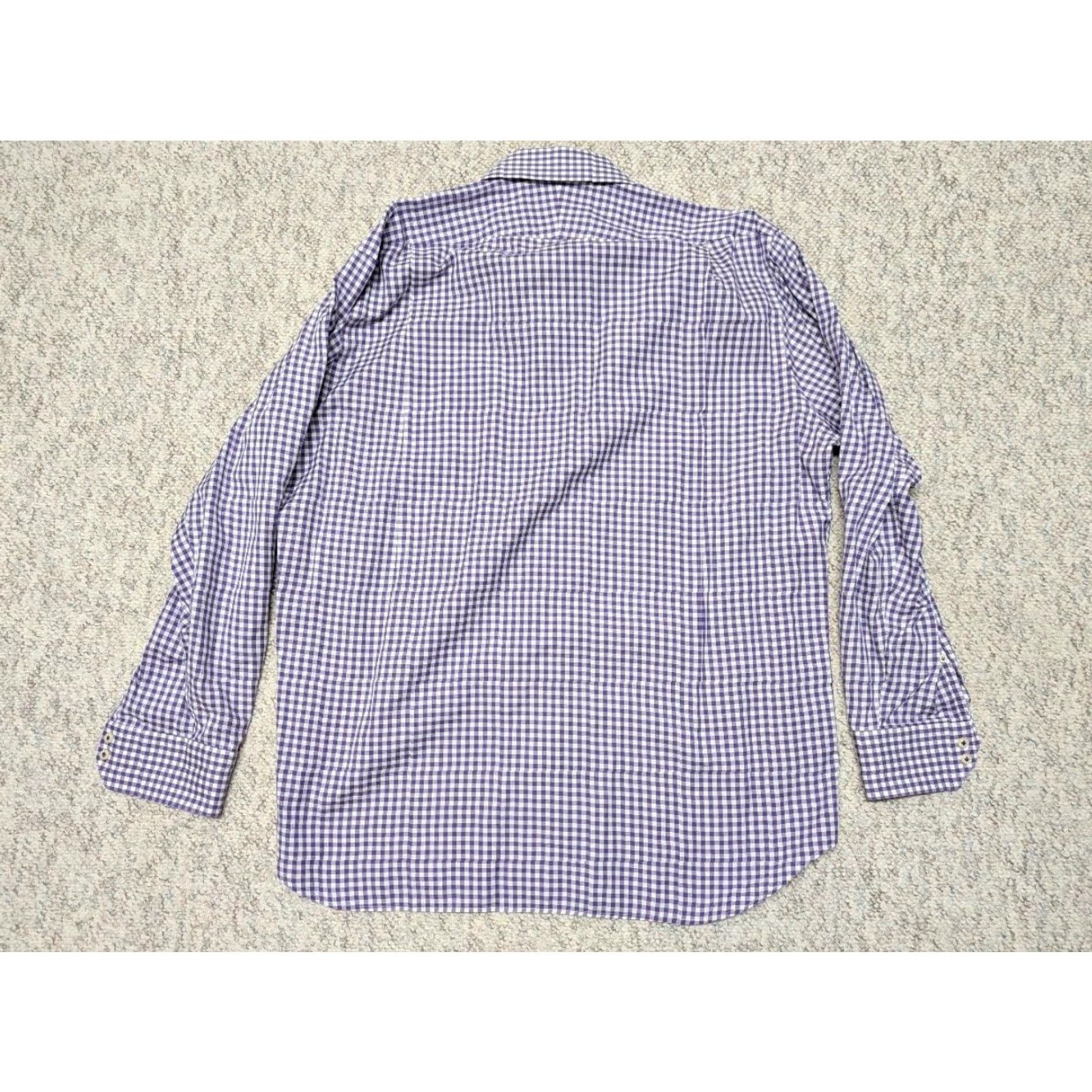 Peter Millar PETER MILLAR long sleeve GINGHAM cotton shirt XL button-up CHECK purple plaid Mens XL Purple Gingham Long Sleeve Cotton Shirt Size US XL / EU 56 / 4 - 5 Thumbnail