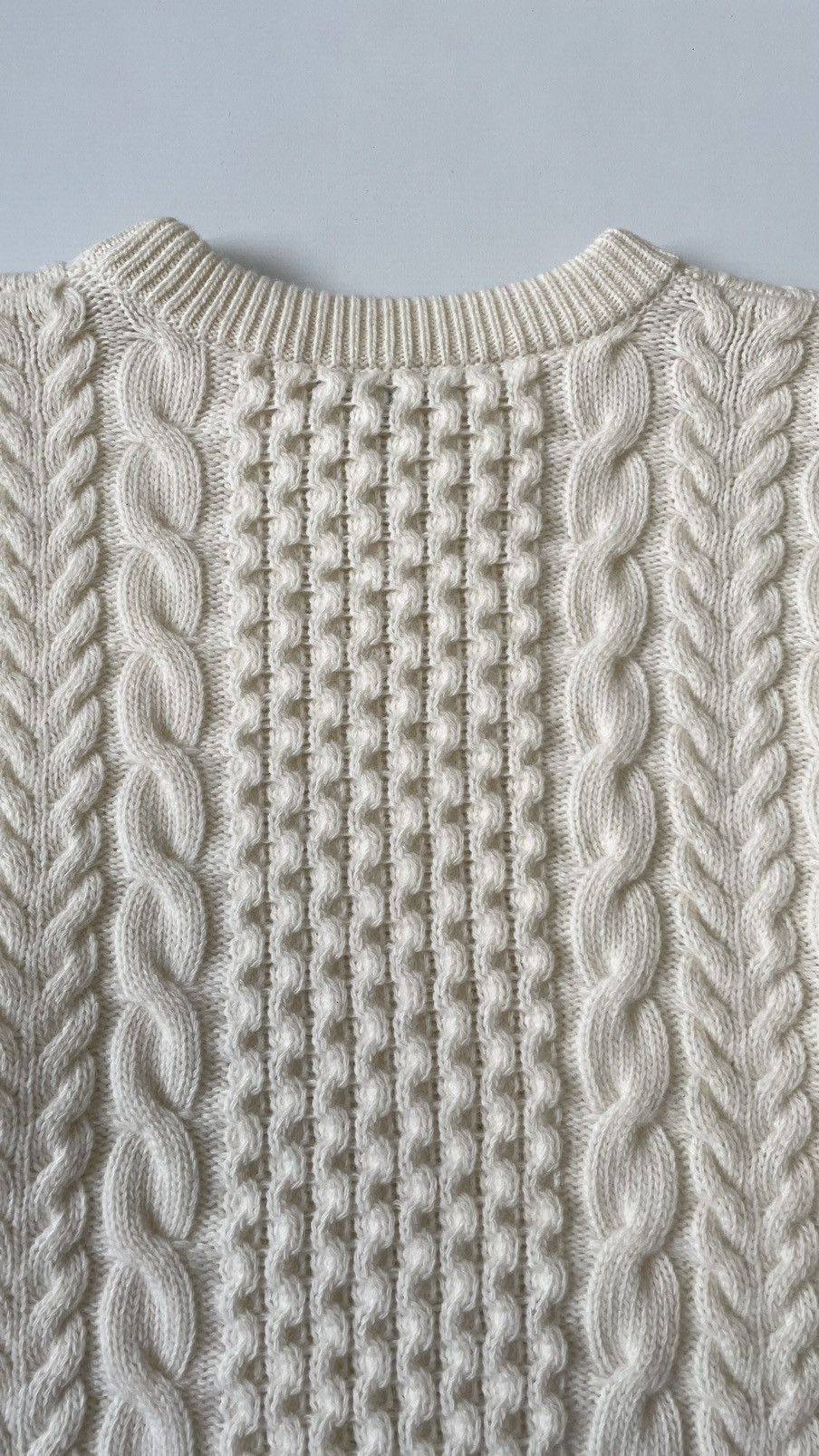 Ann Demeulemeester Cream ‘Aran’ Cable Knit Sweater Size US M / EU 48-50 / 2 - 16 Thumbnail