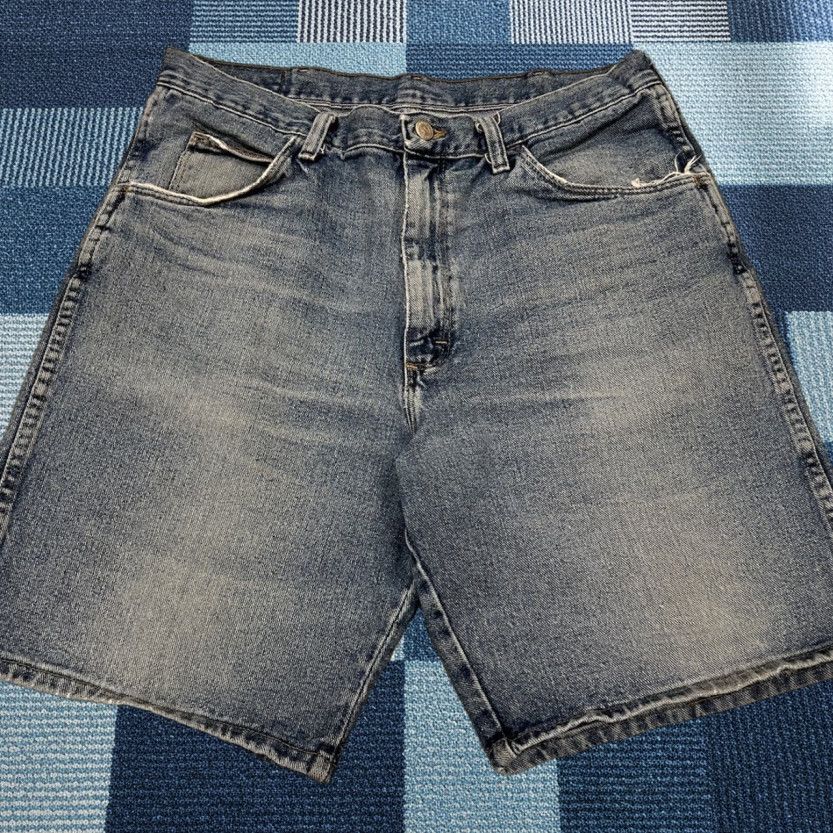 Wrangler VINTAGE Wrangler Blue 34 Jorts Distressed Denim Shorts 9" Bermuda Mens 34x9 5-Pocket Frayed Size US 34 / EU 50 - 1 Thumbnail