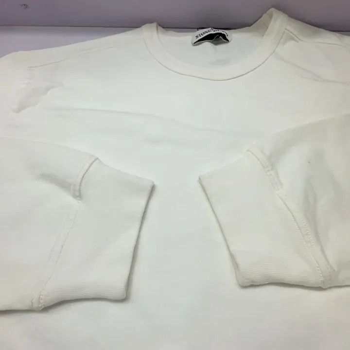 Stone Island Stone Island White Fleece Crewneck Sweatshirt -2506 Size US XXL / EU 58 / 5 - 6 Thumbnail