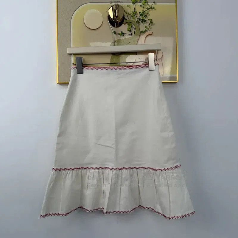 Moschino Moschino White Cotton Blend Summer Skirt . Size 23" - 2 Thumbnail
