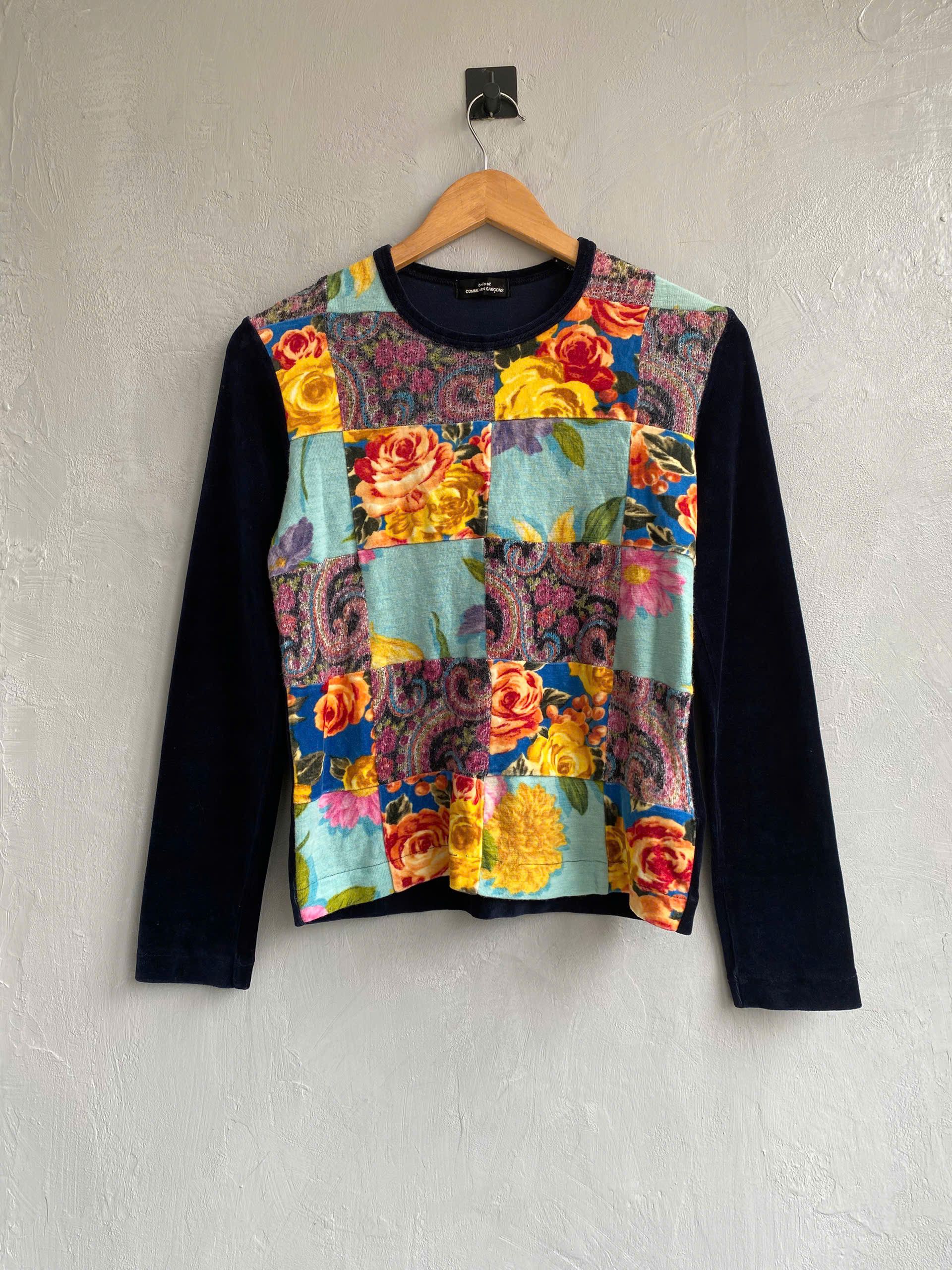 tricot Comme Des Garcons AW02 Velour Patchwork Long Sleeve