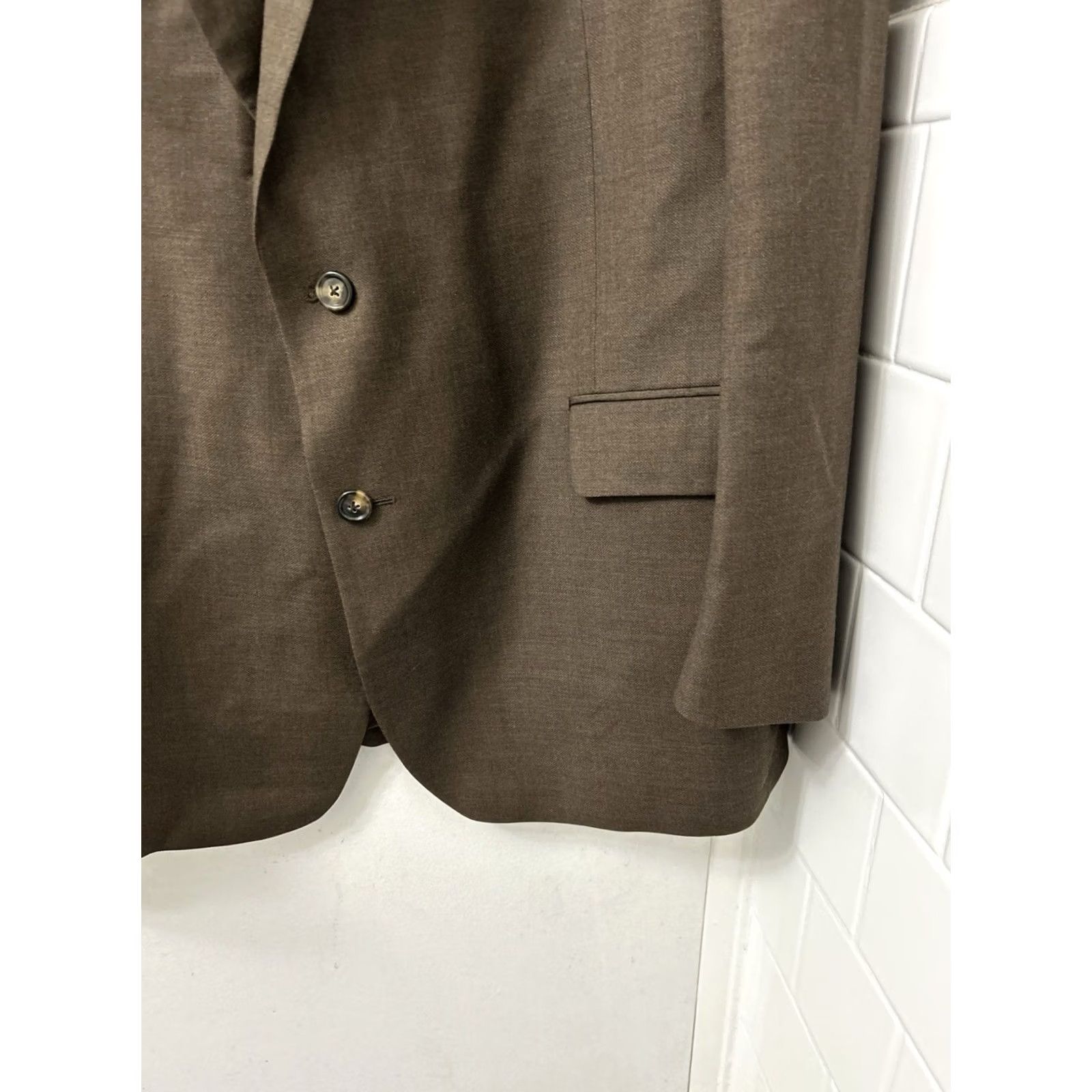Jos. A. Bank Jos. A. Bank Blazer Mens 48R Brown 100% Wool 2 Button Sport Coat Jacket Size 48R - 5 Thumbnail