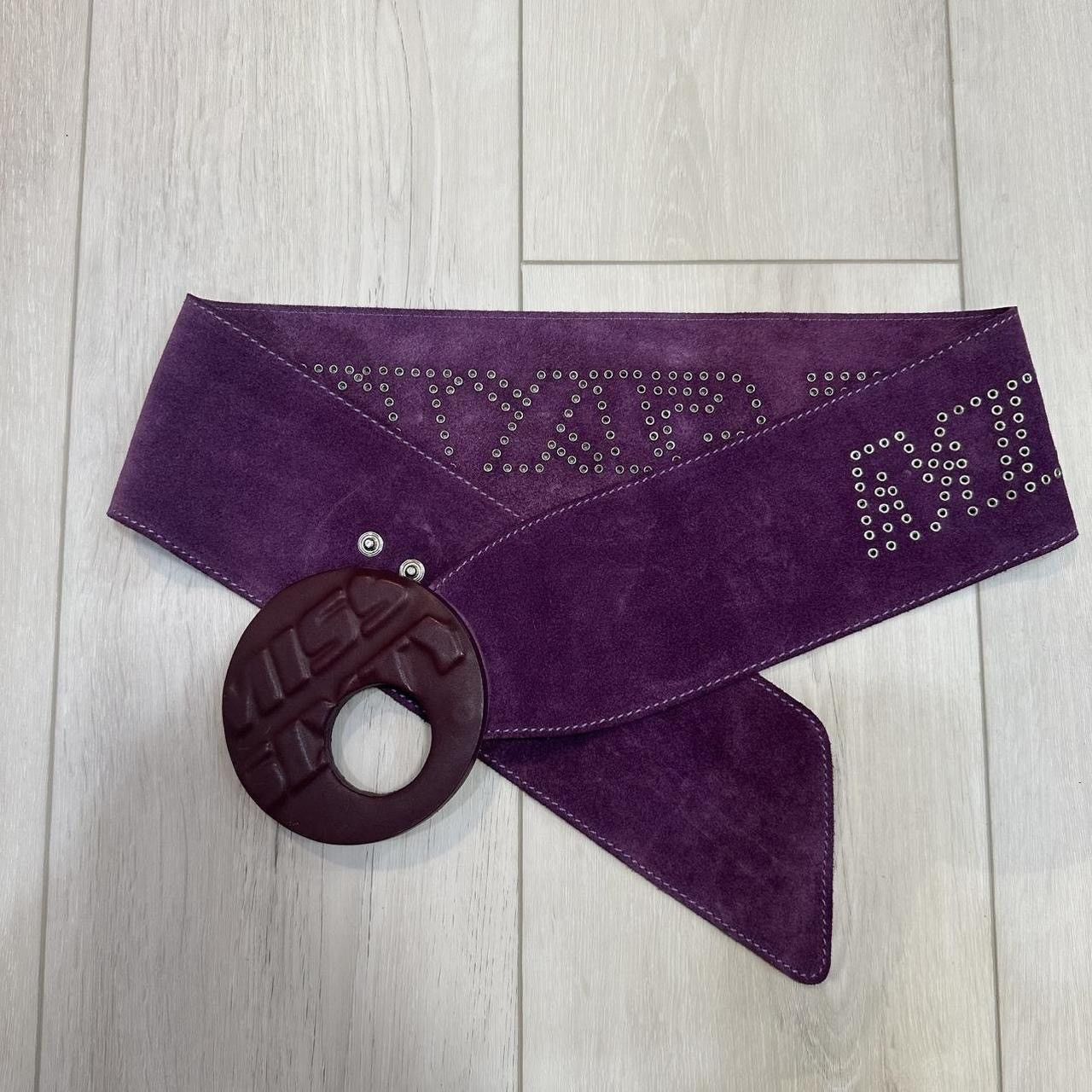 Miss Sixty VTG Y2K Miss Sixty Genuine Leather Suede Grommet Logo Belt Size ONE SIZE - 4 Thumbnail